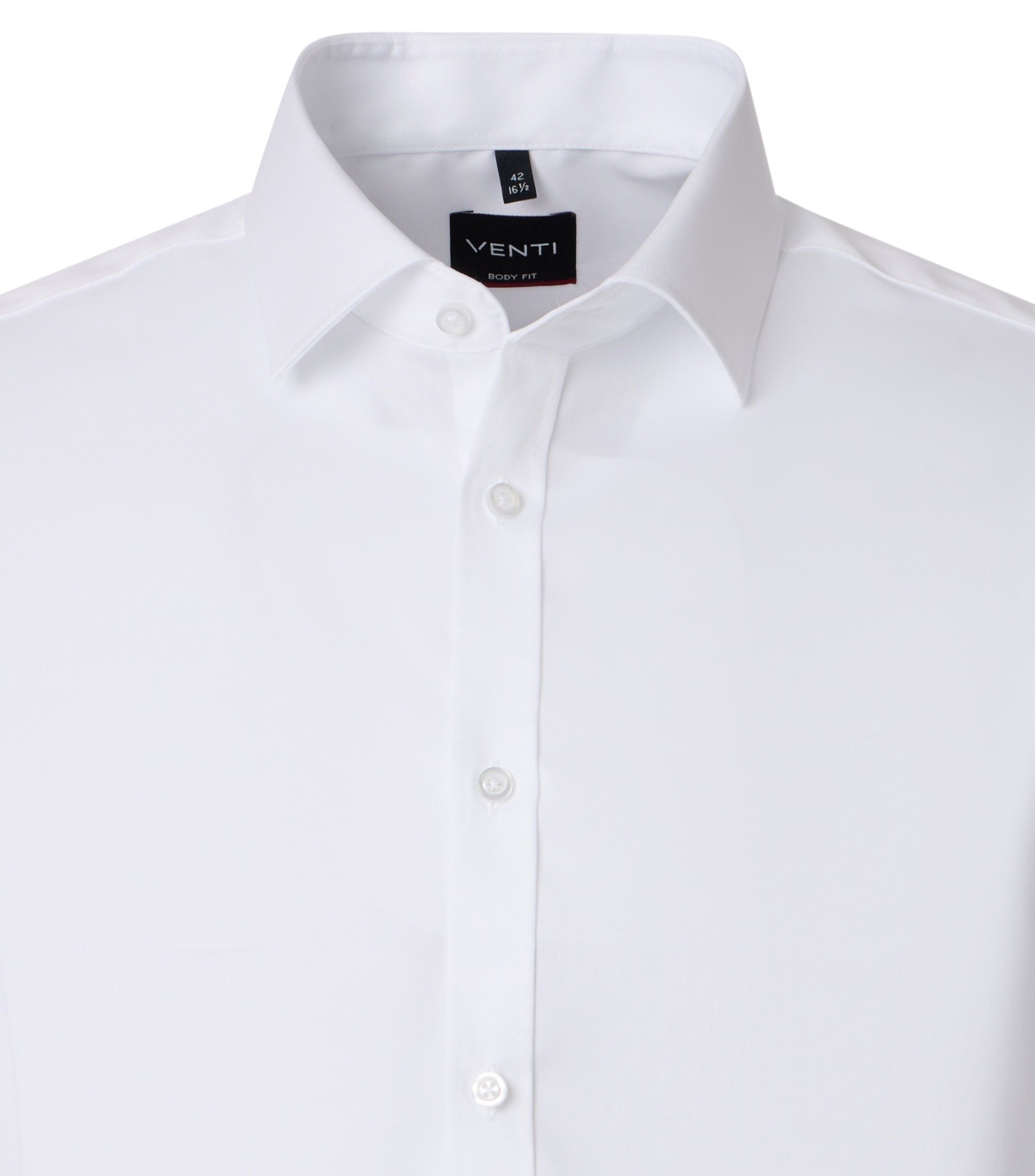 VENTI body fit overhemd, twill, wit
