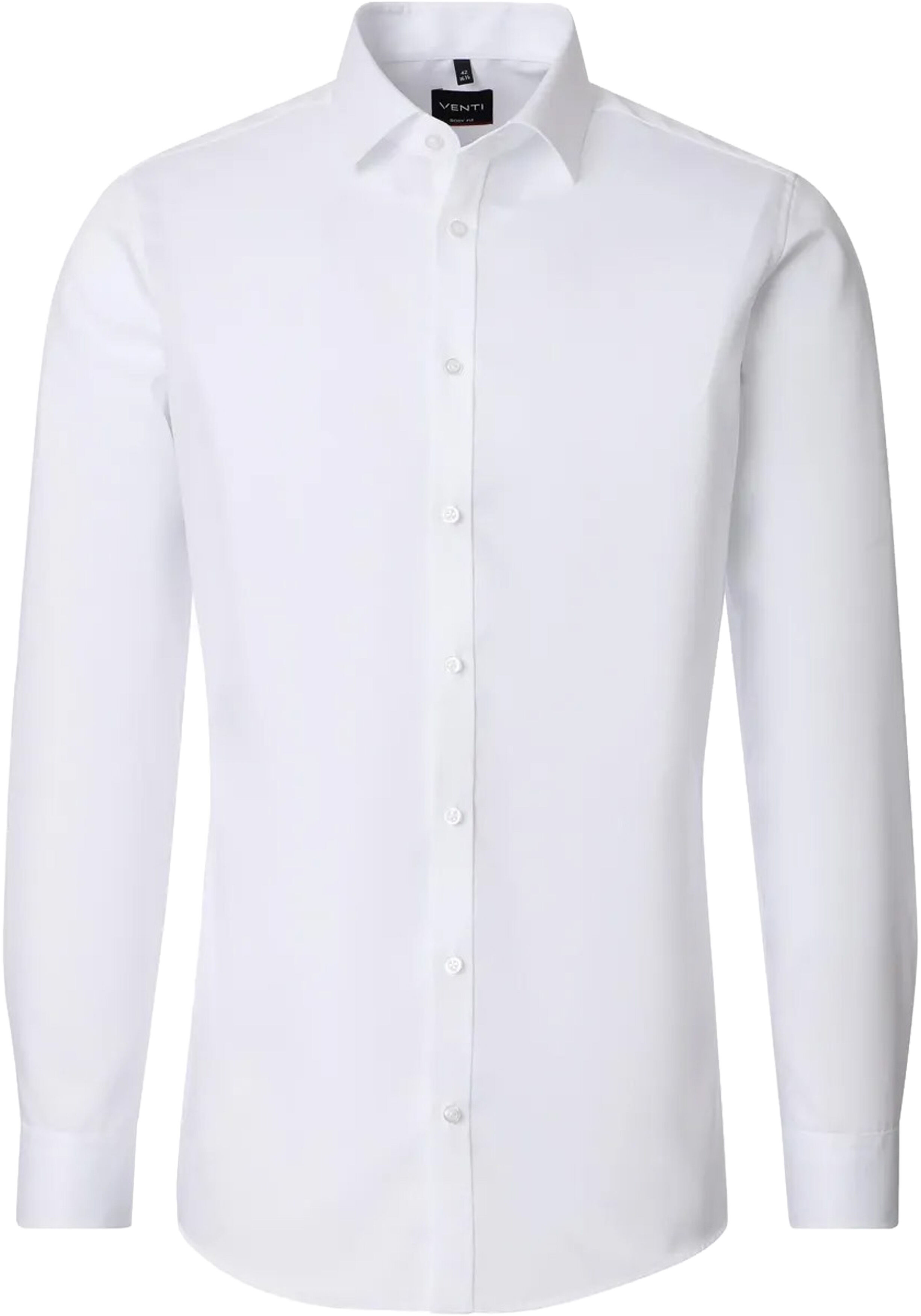VENTI body fit overhemd, twill, wit