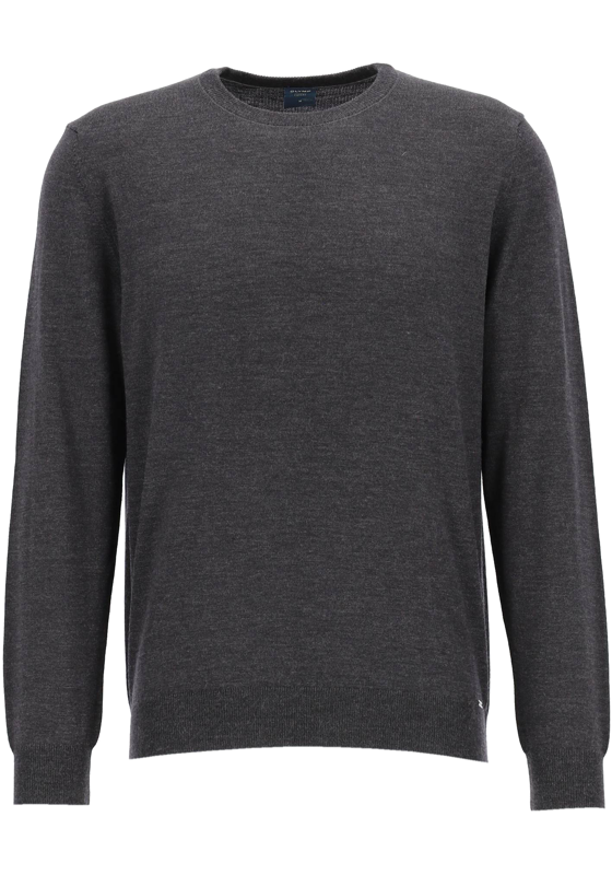 OLYMP modern fit trui wol, O-hals, antraciet OLYMP modern fit trui wol, O-hals, antraciet