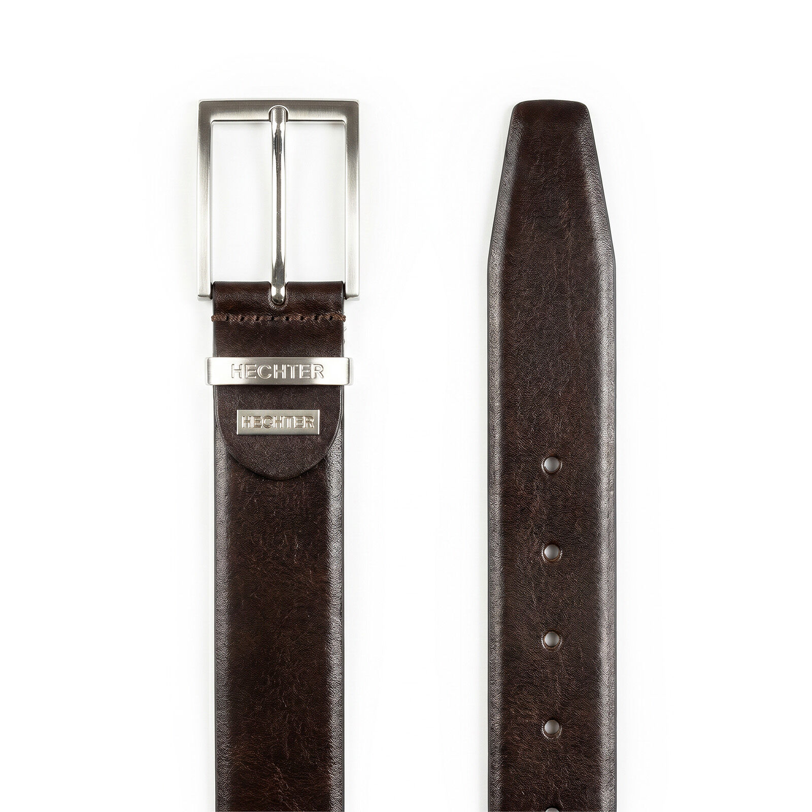 HECHTER leren heren riem, bruin