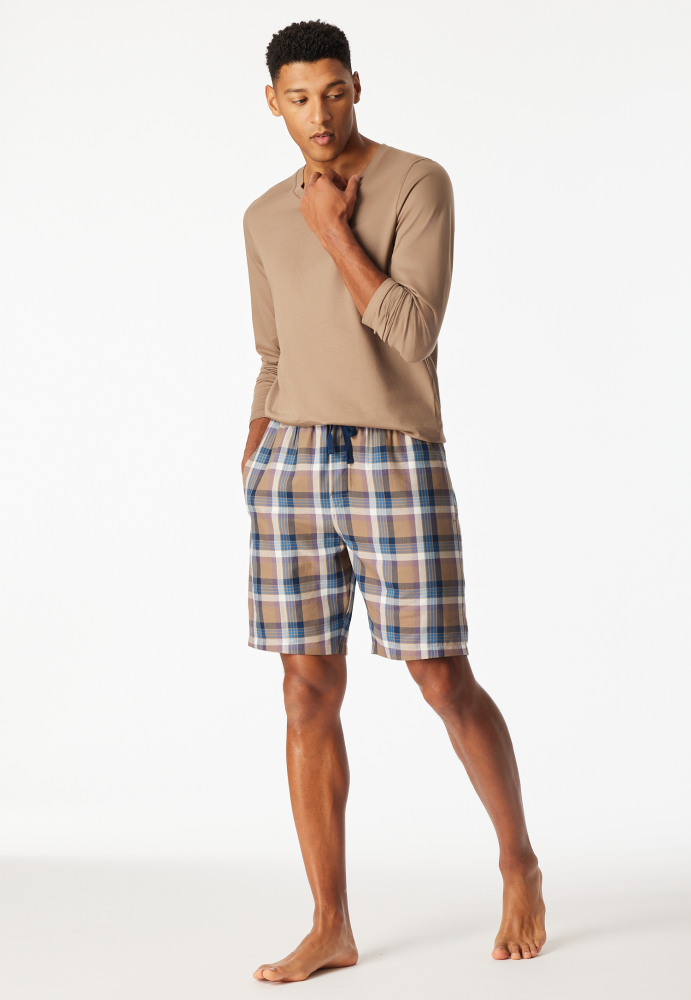 SCHIESSER Mix + Relax Short, heren korte pyjama- of loungebroek, noga geruit