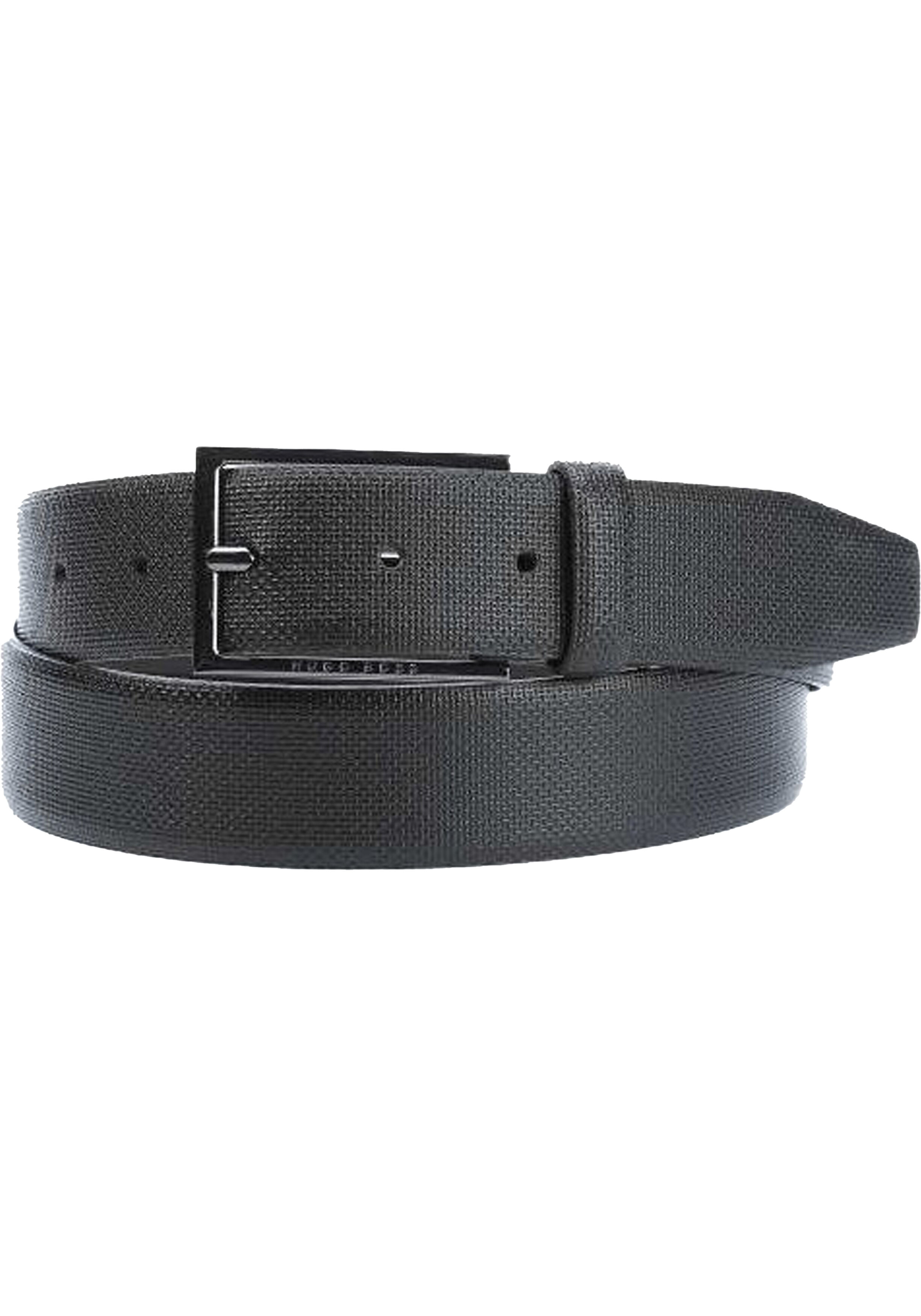 BOSS leren heren riem, zwart