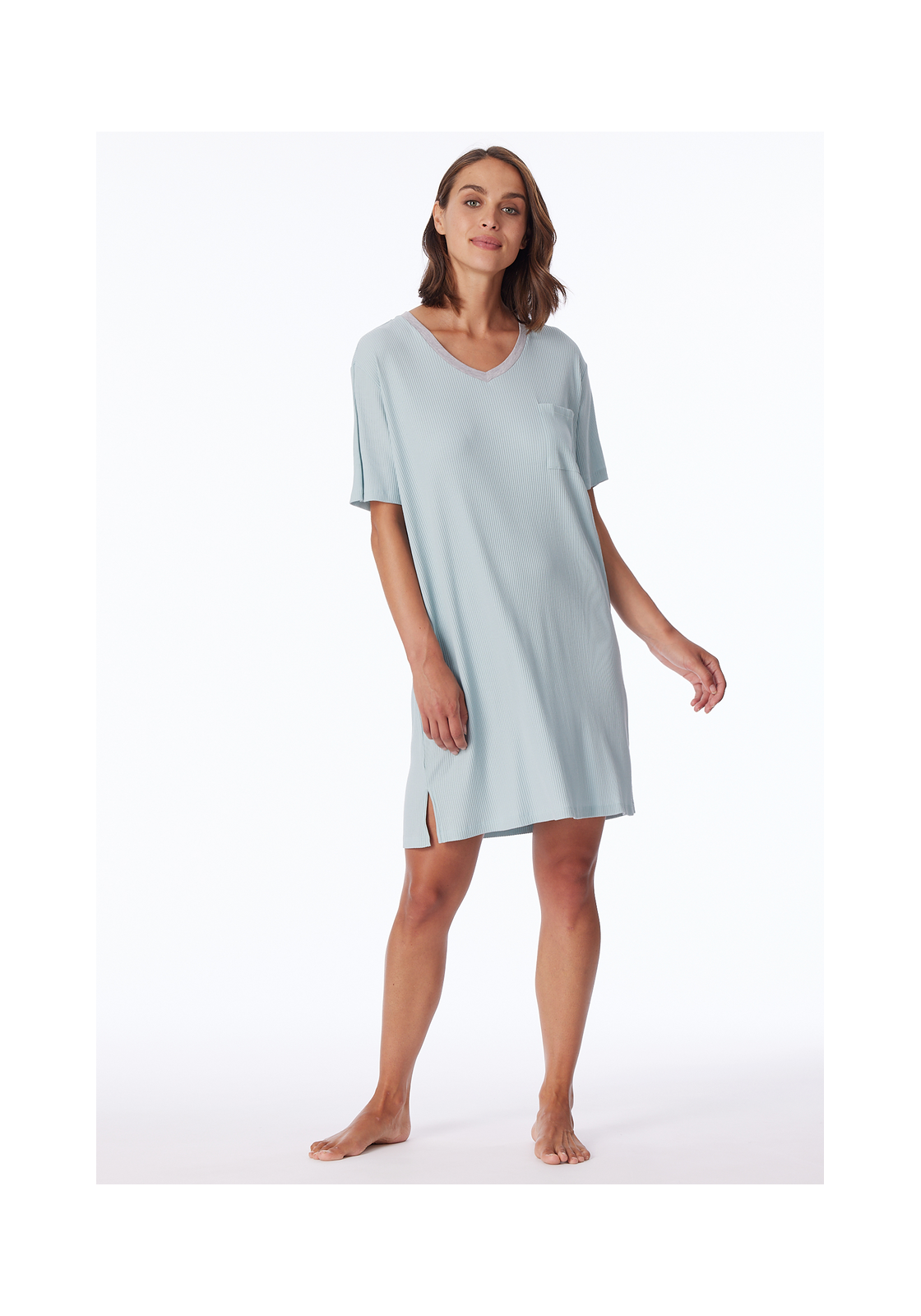 image_8_181239-420_5_1280x1280 SCHIESSER Casual Nightwear T-shirt, dames slaapshirt korte mouw dubbelrib bluebird