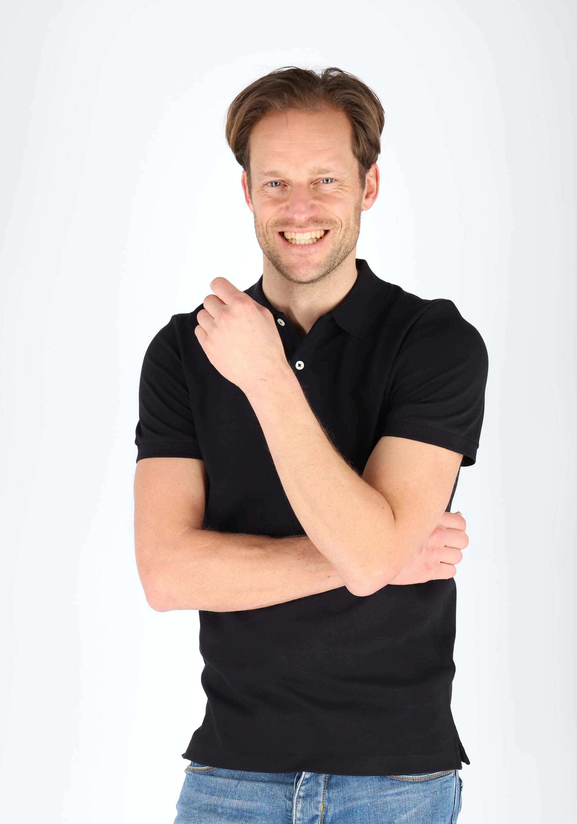 Marc O'Polo shaped fit polo, heren poloshirt, zwart