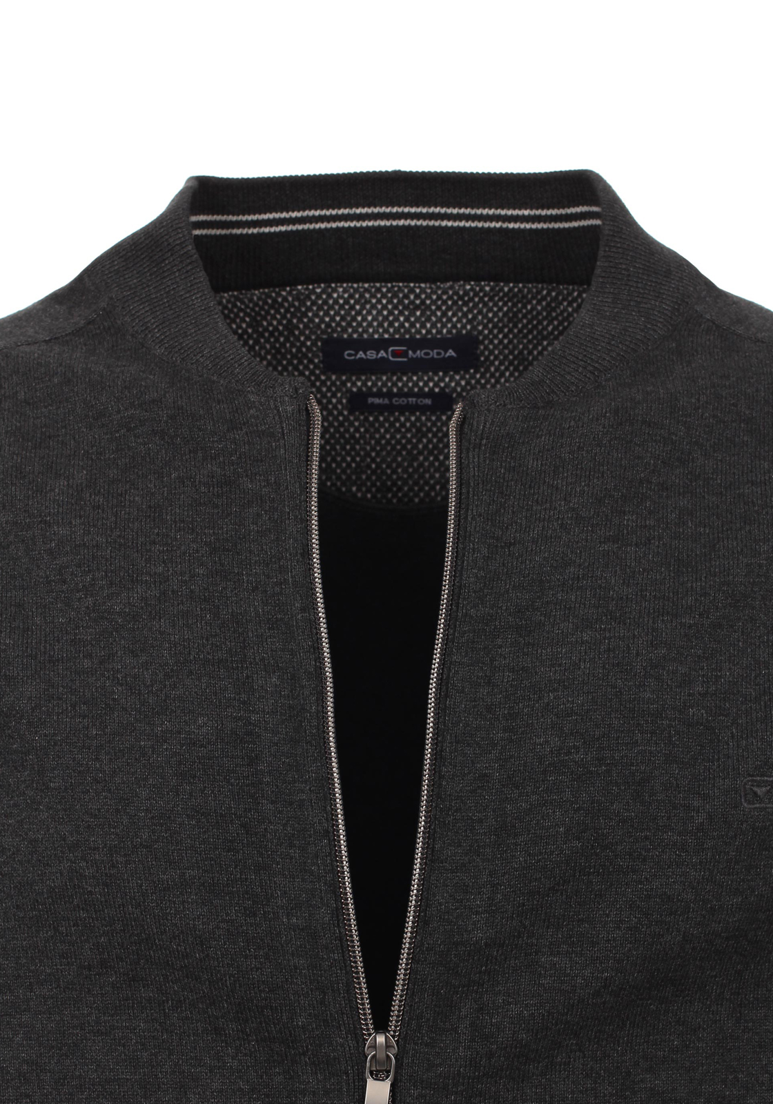 3-4060031641920-casa-moda-vest_HR CASA MODA heren vest katoen, met rits, antraciet grijs