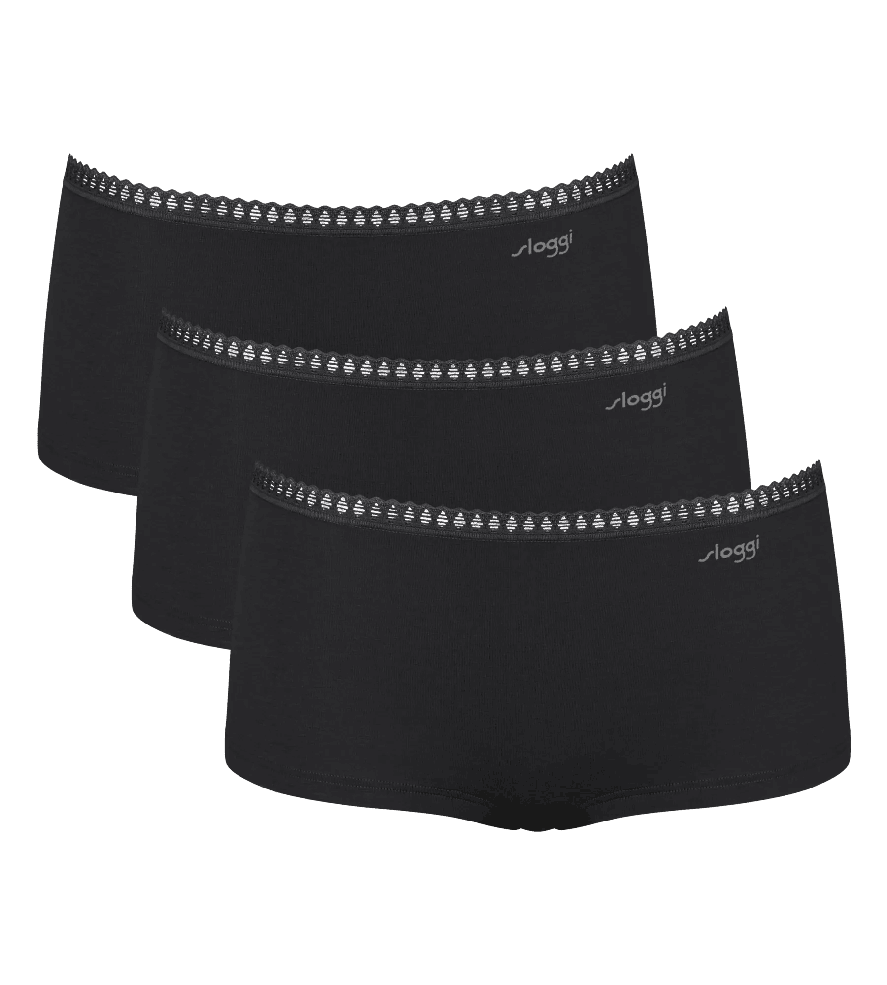 Sloggi Women GO Crush Short (3-pack), dames boxer, zwart