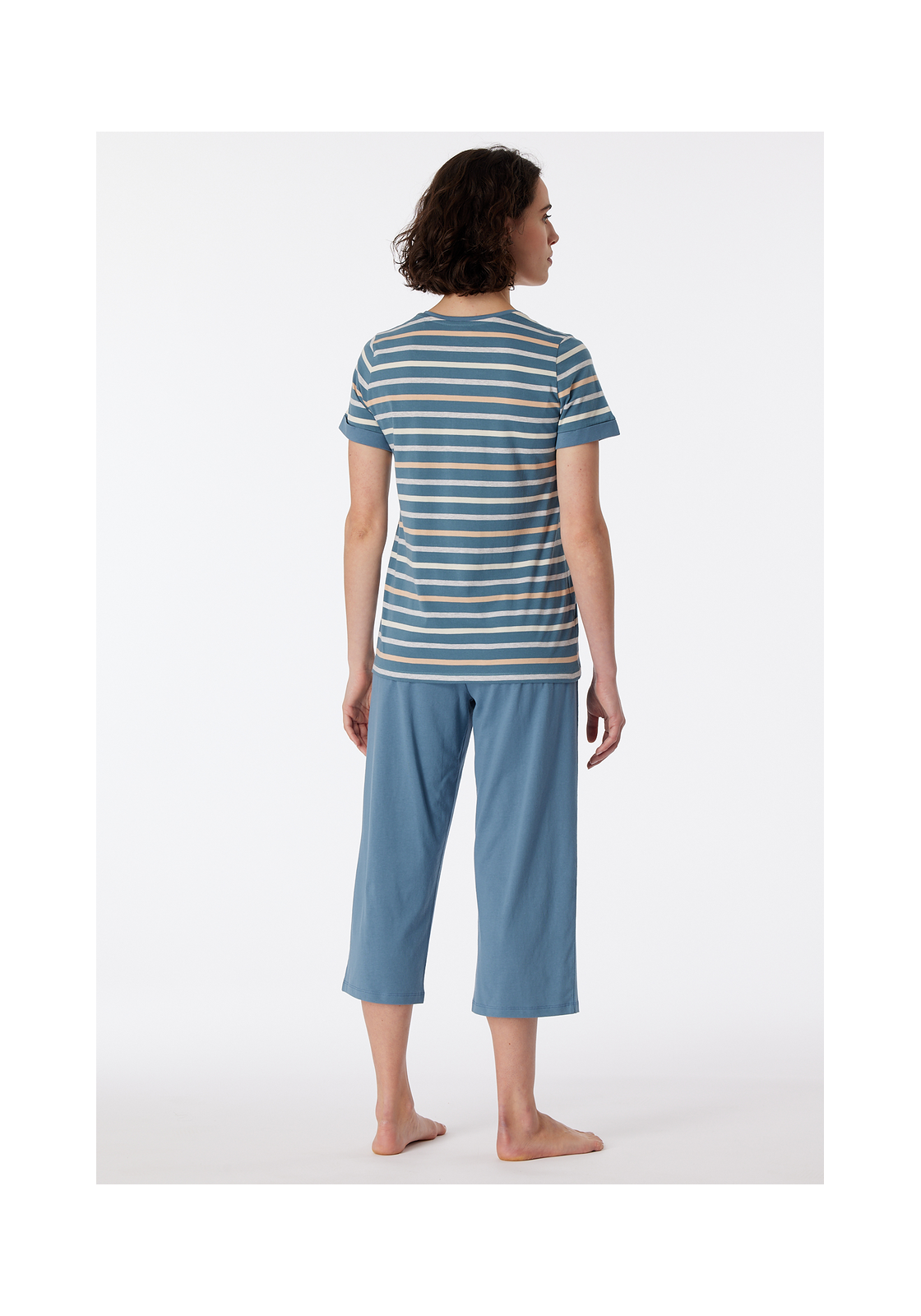 image_4_181254-808_1_1280x1280 SCHIESSER Casual Essentials pyjamaset, dames pyjama 3/4 lengte blauwgrijs