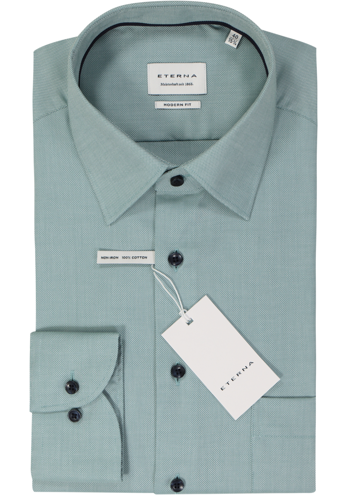 ETERNA modern fit overhemd, natte, groen ETERNA modern fit overhemd, natte, groen