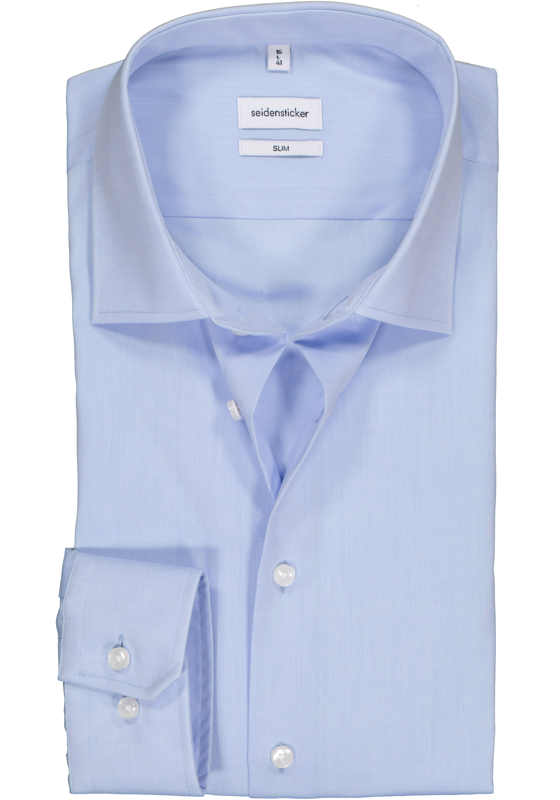Seidensticker slim fit overhemd, lichtblauw  Seidensticker slim fit overhemd, lichtblauw