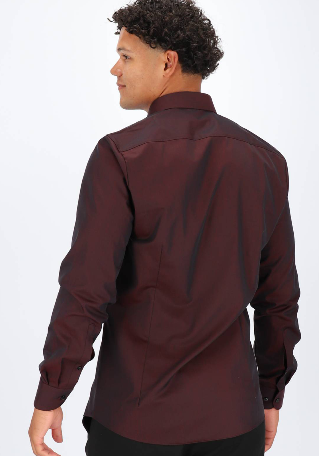 OLYMP Level 5 body fit overhemd, satijnbinding, bordeaux rood OLYMP Level 5 body fit overhemd, satijnbinding, bordeaux rood