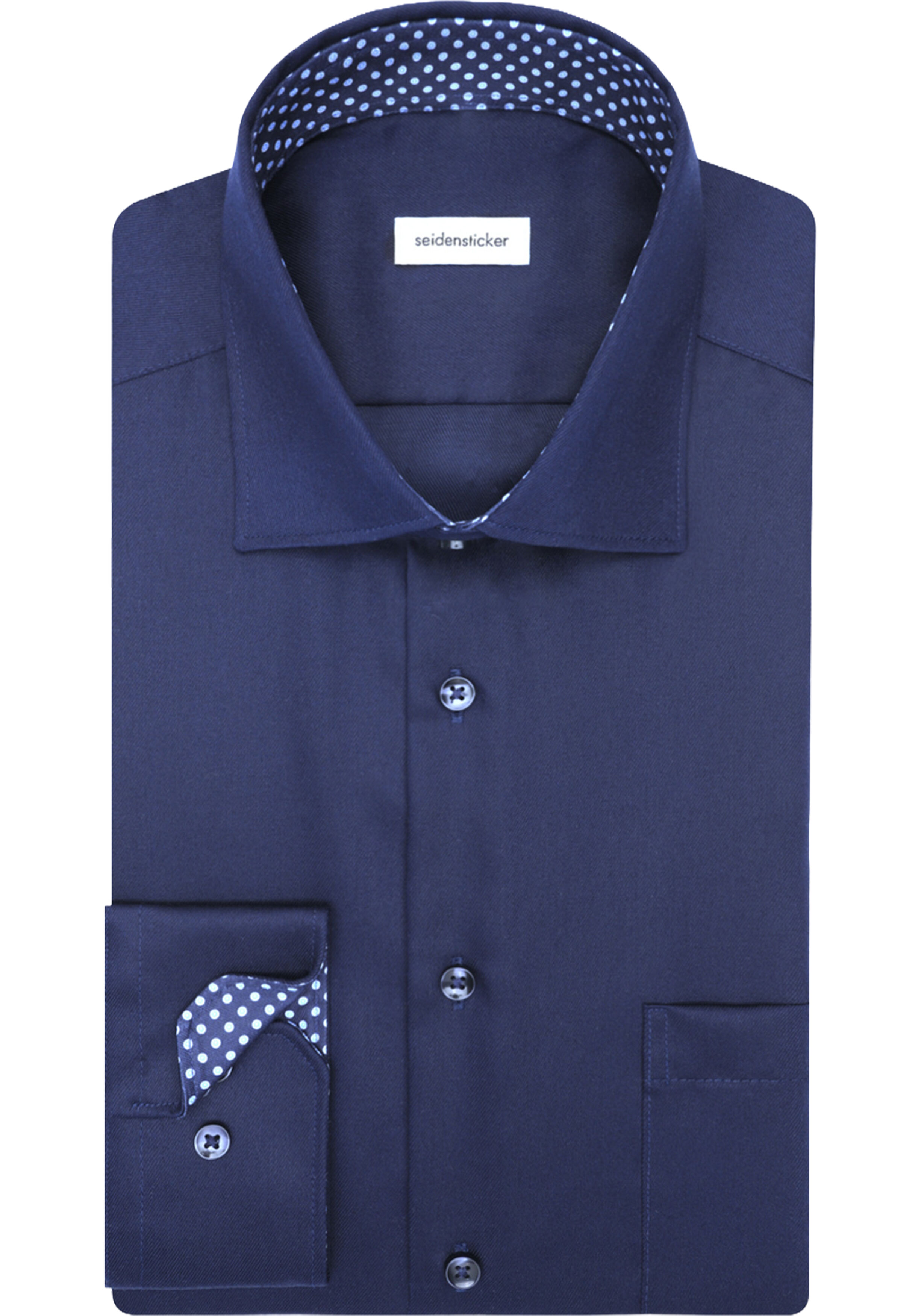Seidensticker regular fit overhemd, popeline, blauw