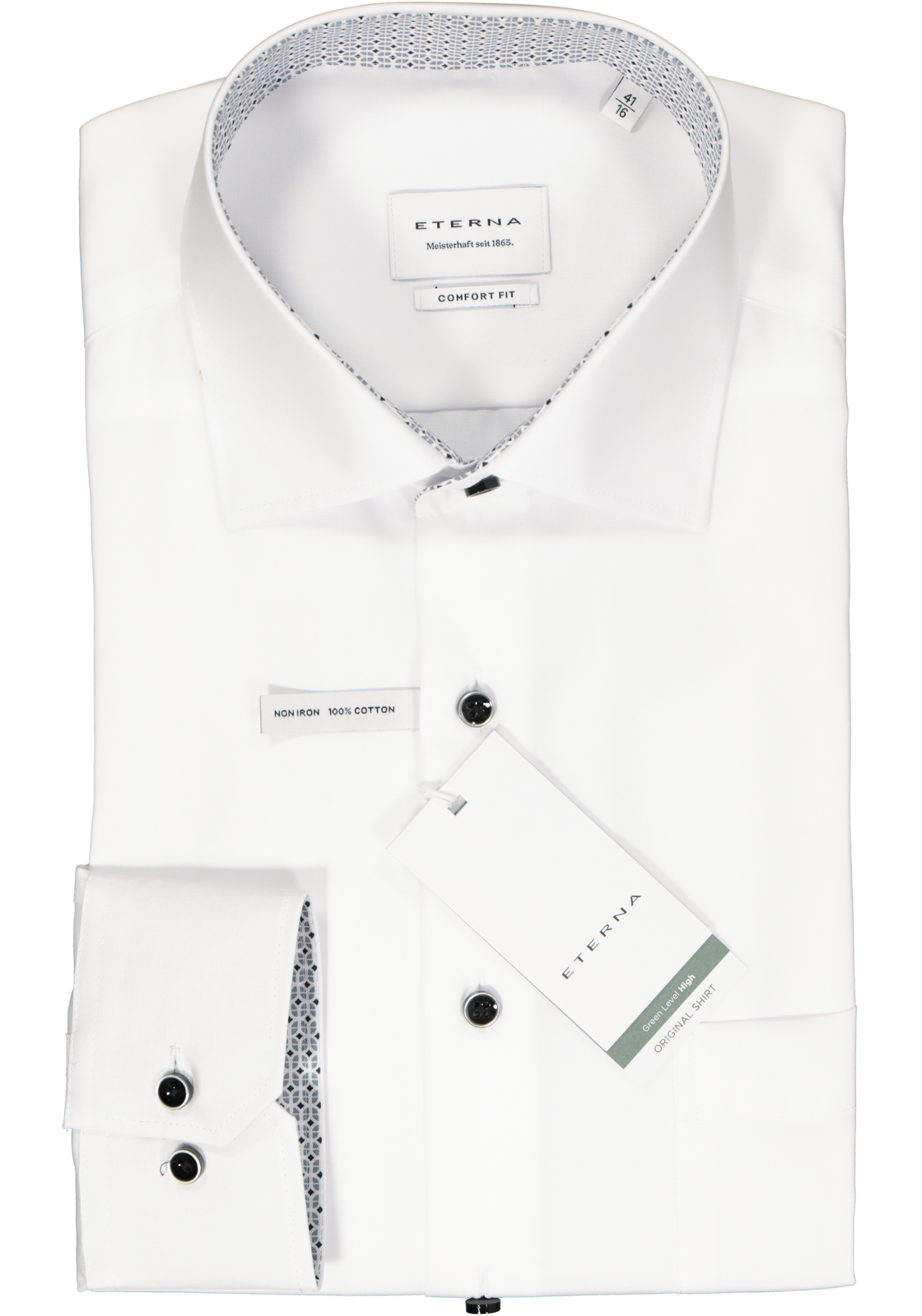 2-4067159258283_eterna-overhemd_HR ETERNA comfort fit overhemd, popeline, wit (contrast)