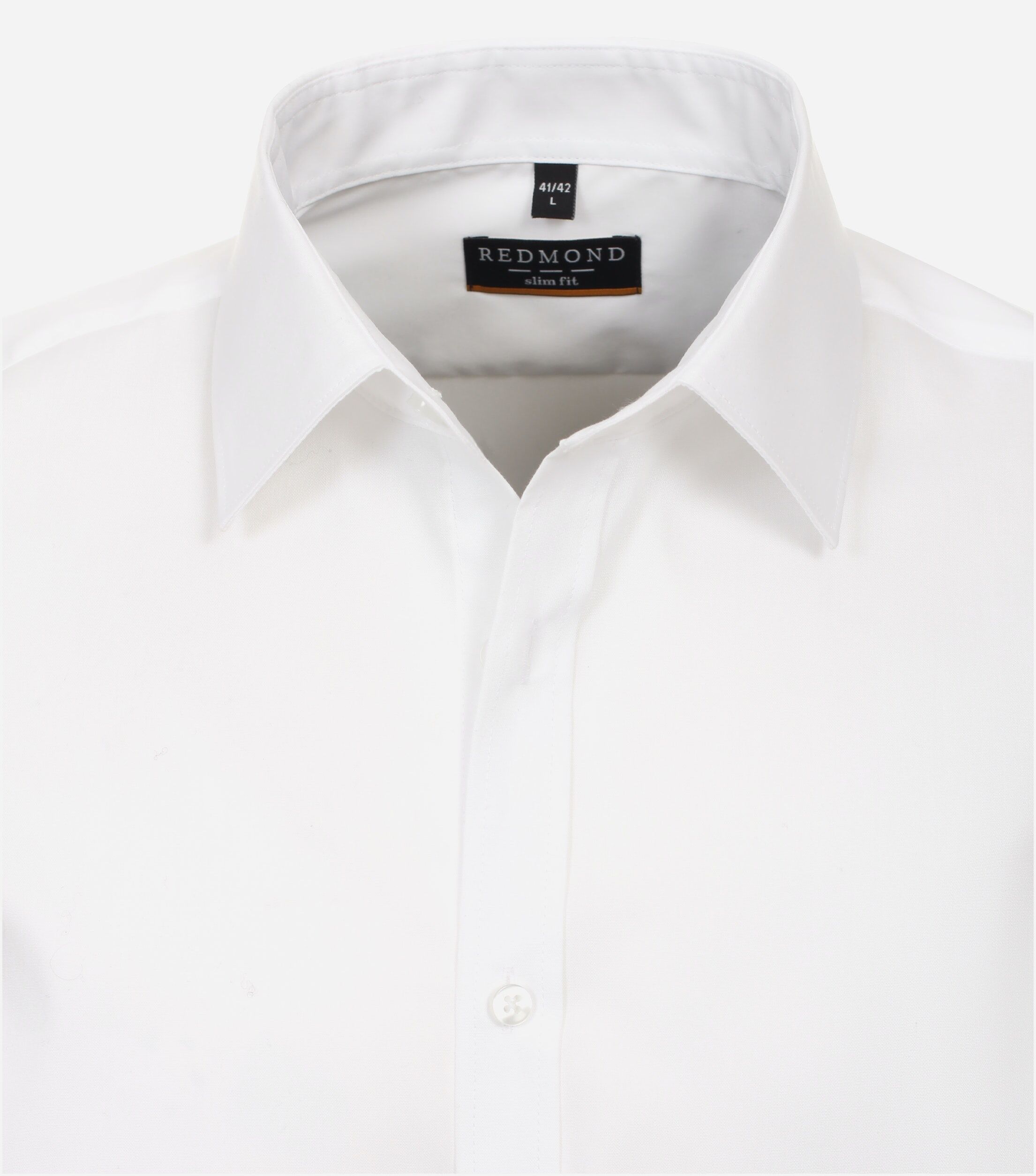 Redmond slim fit overhemd, popeline, wit