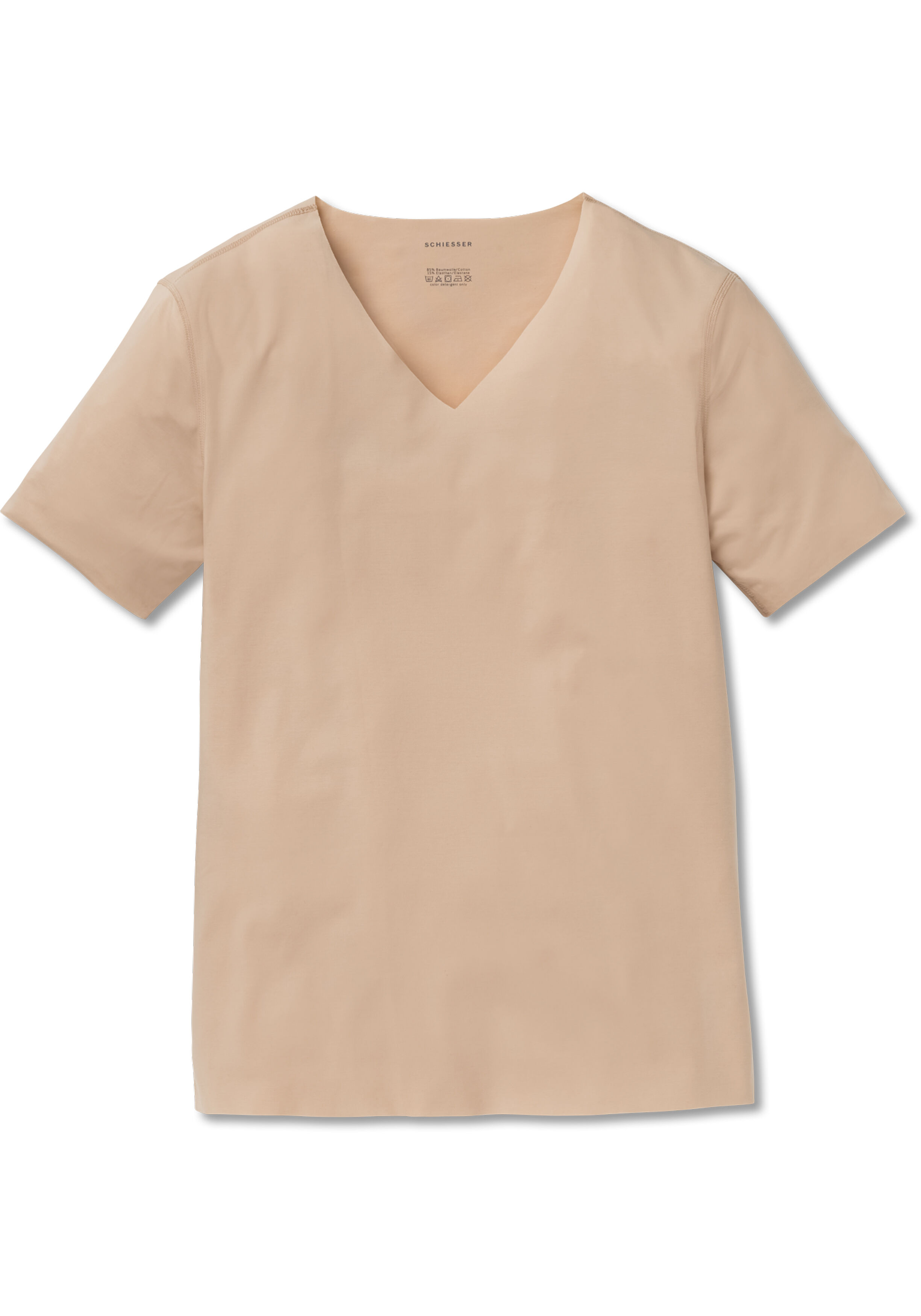 SCHIESSER Laser Cut T-shirt (1-pack), naadloos met diepe V-hals, beige