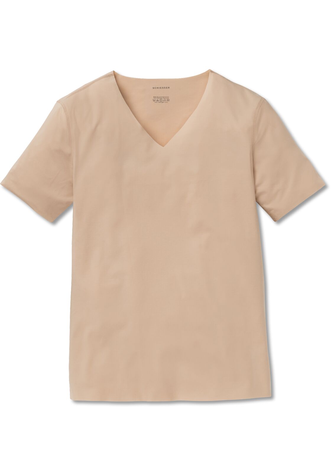 SCHIESSER Laser Cut T-shirt (1-pack), naadloos met diepe V-hals, beige