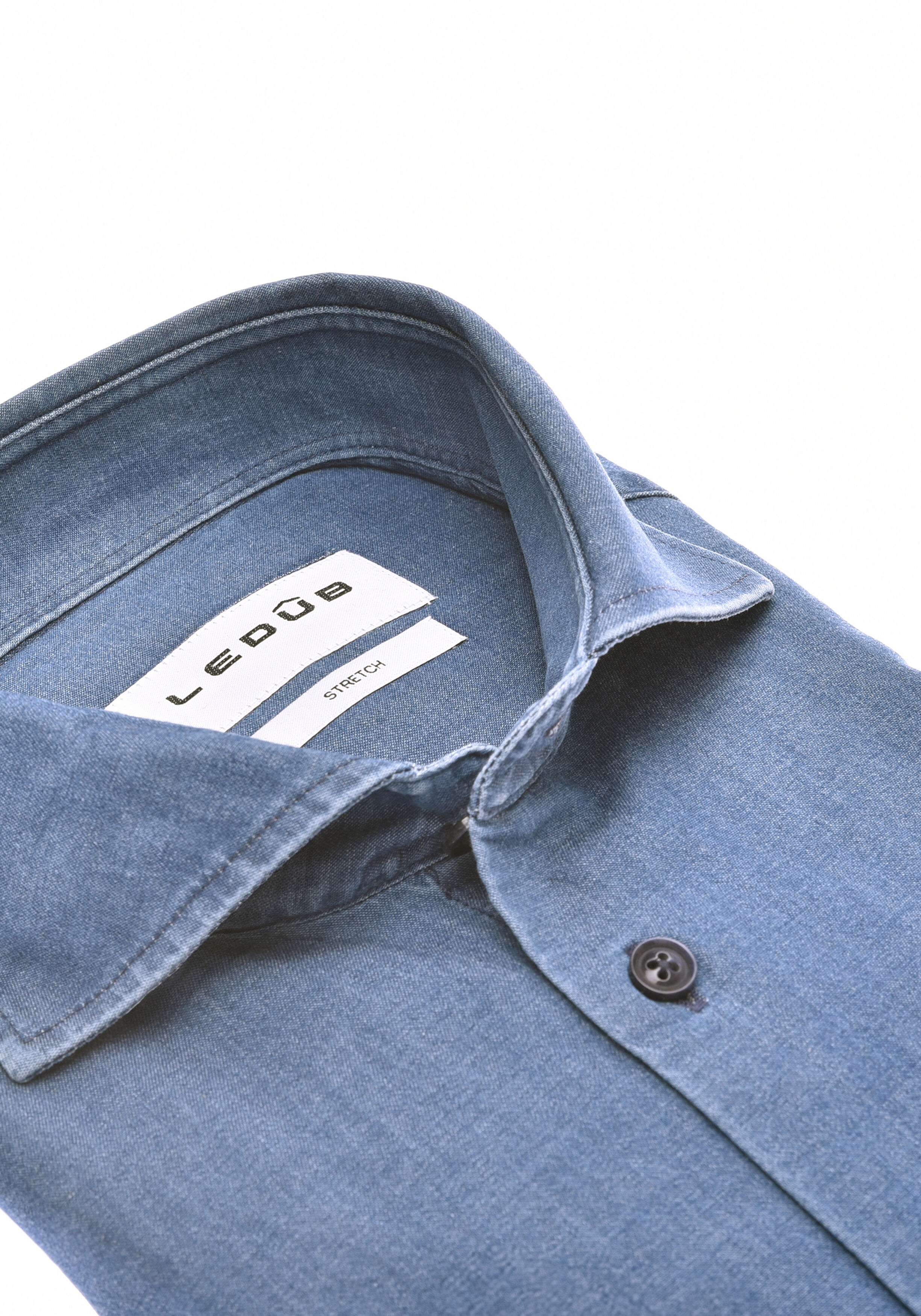 Ledub modern fit overhemd, twill, donkerblauw