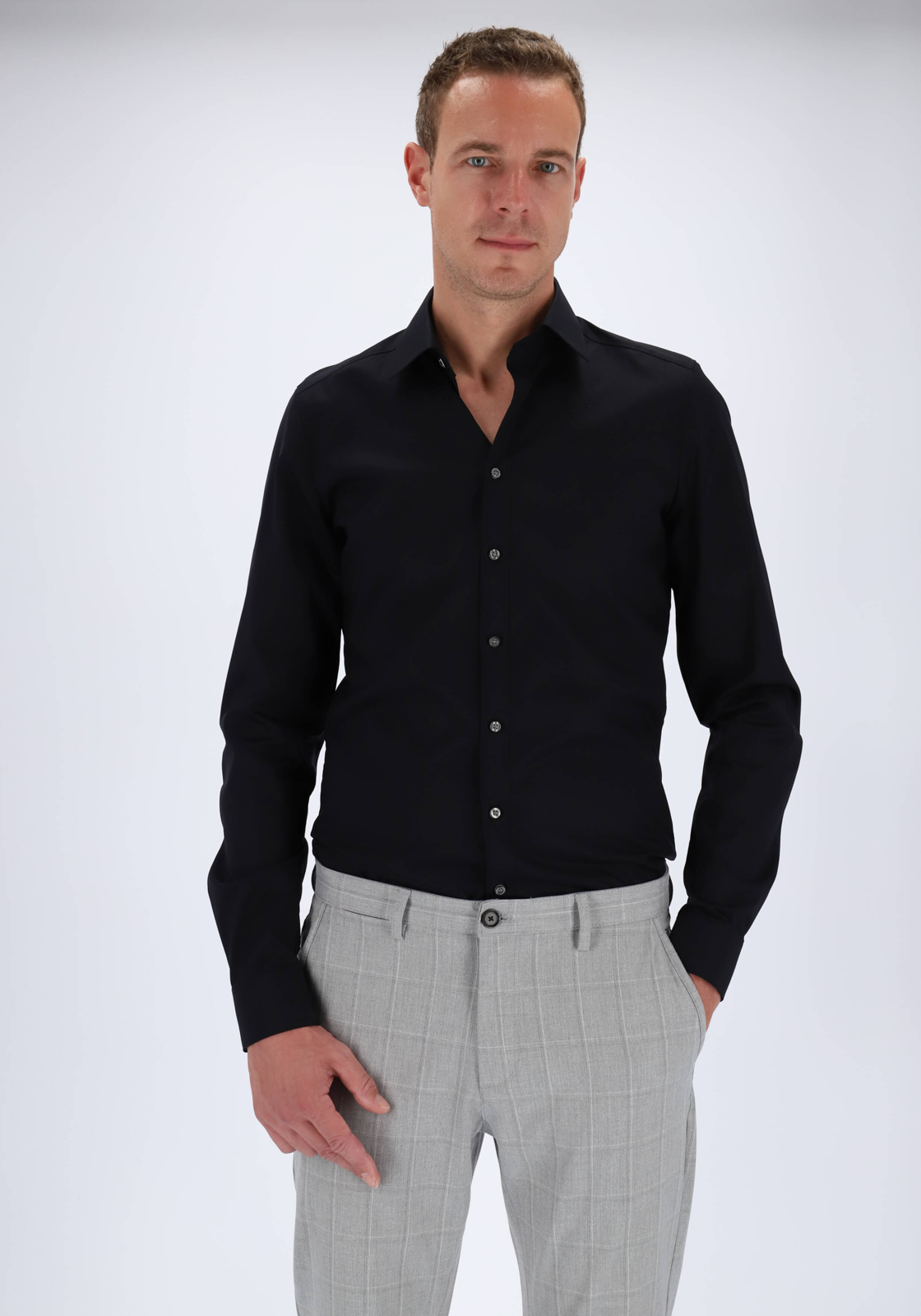 7-4025708975074-Olymp-Michiel_60696968_basis_overhemd_HR OLYMP Level 5 body fit overhemd, mouwlengte 7, zwart