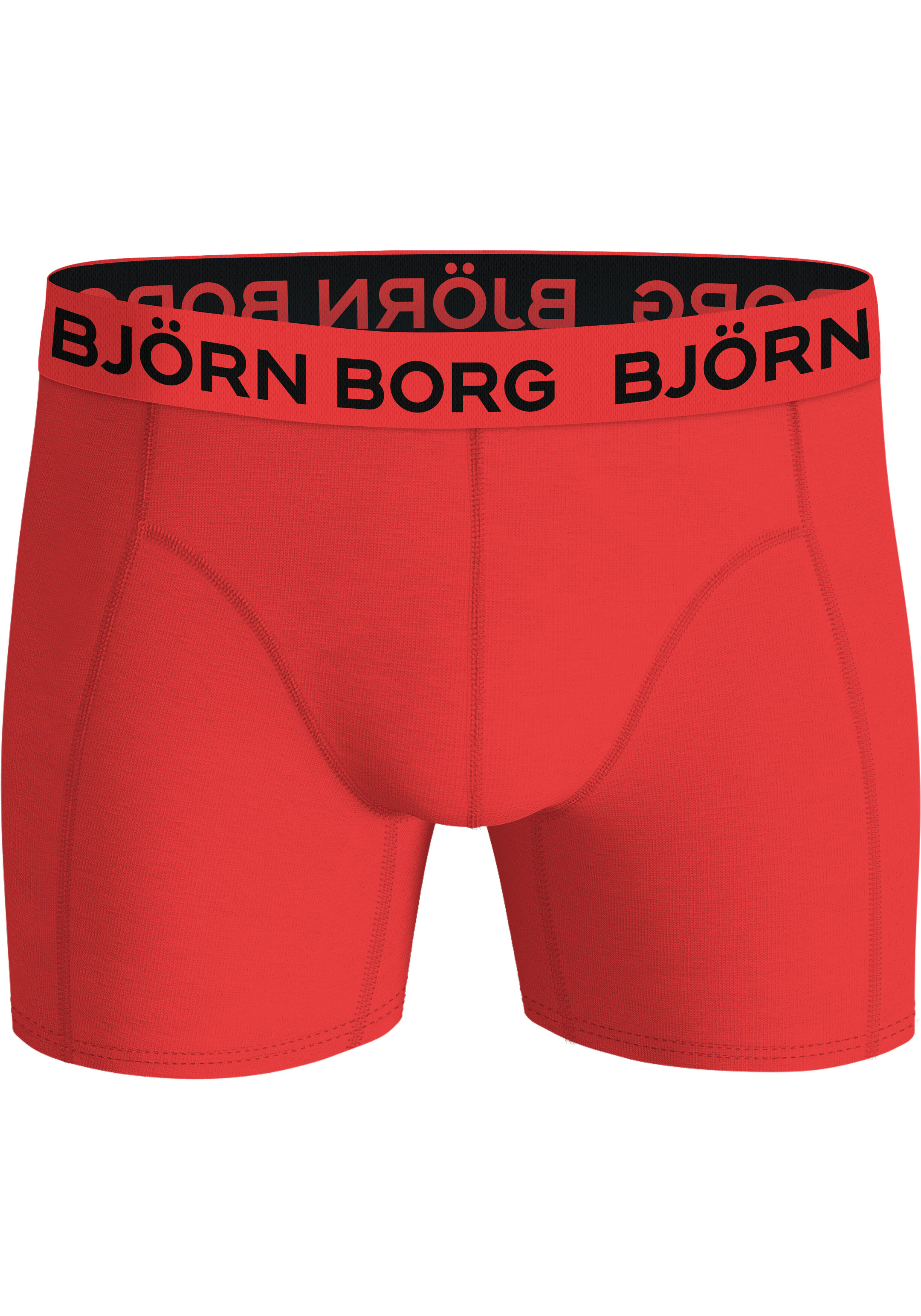 Bjorn Borg Cotton Stretch boxers, heren boxers normale lengte (5-pack), zwart, donkerblauw, kobalt, kobalt met wit, rood en oranje dessin en rood