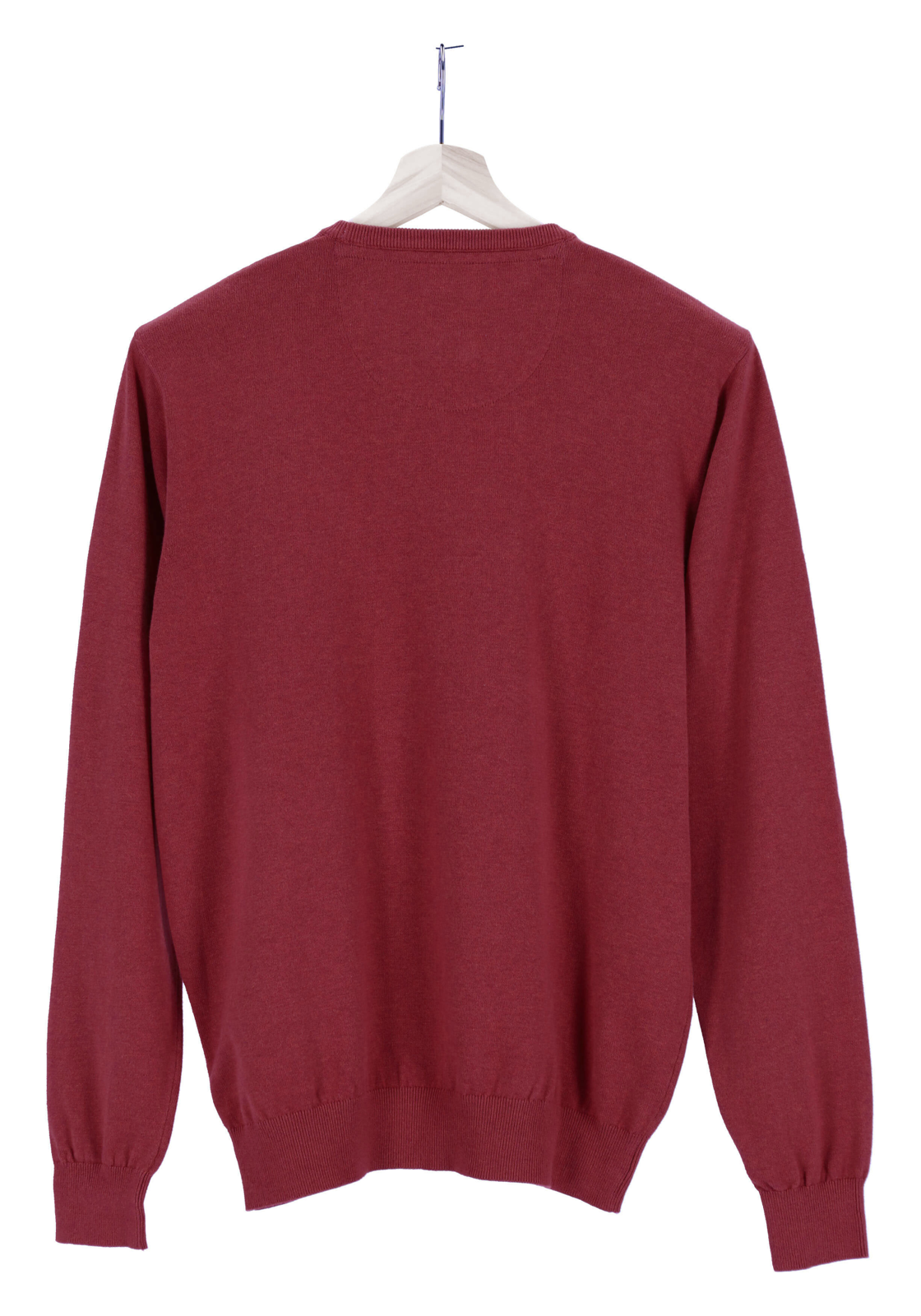 5-4061933205586-redmond-Redmond_50058_rood_hanger_HR Redmond heren trui katoen, O-hals, bordeaux rood