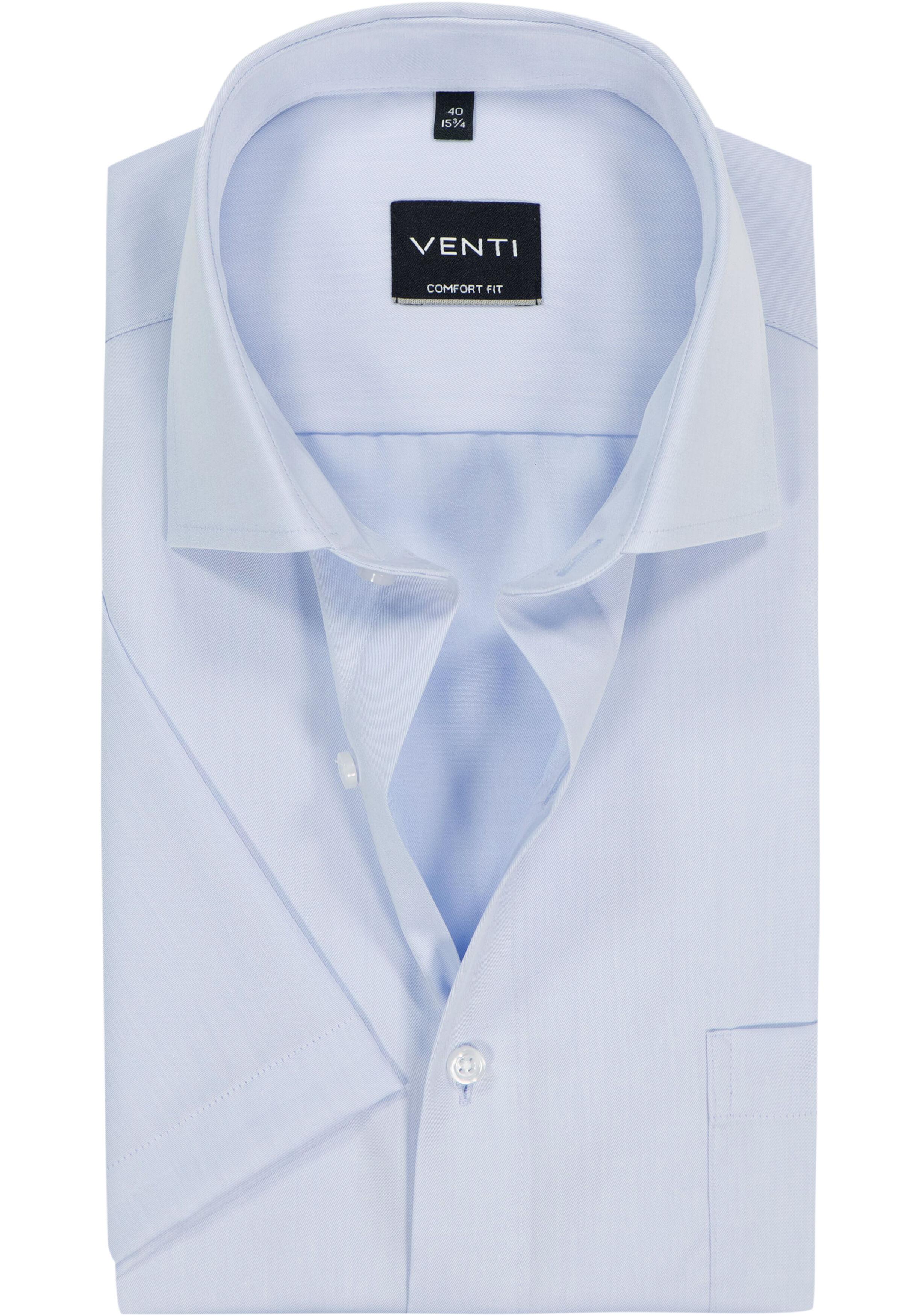 VENTI CASA MODA comfort fit overhemd, korte mouw, structuur, donkerblauw