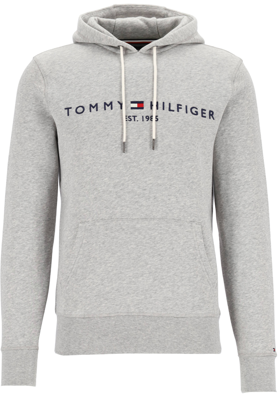 Tommy Hilfiger Core Tommy logo hoody, regular fit heren sweathoodie, grijs melange Tommy Hilfiger Core Tommy logo hoody, regular fit heren sweathoodie, grijs melange