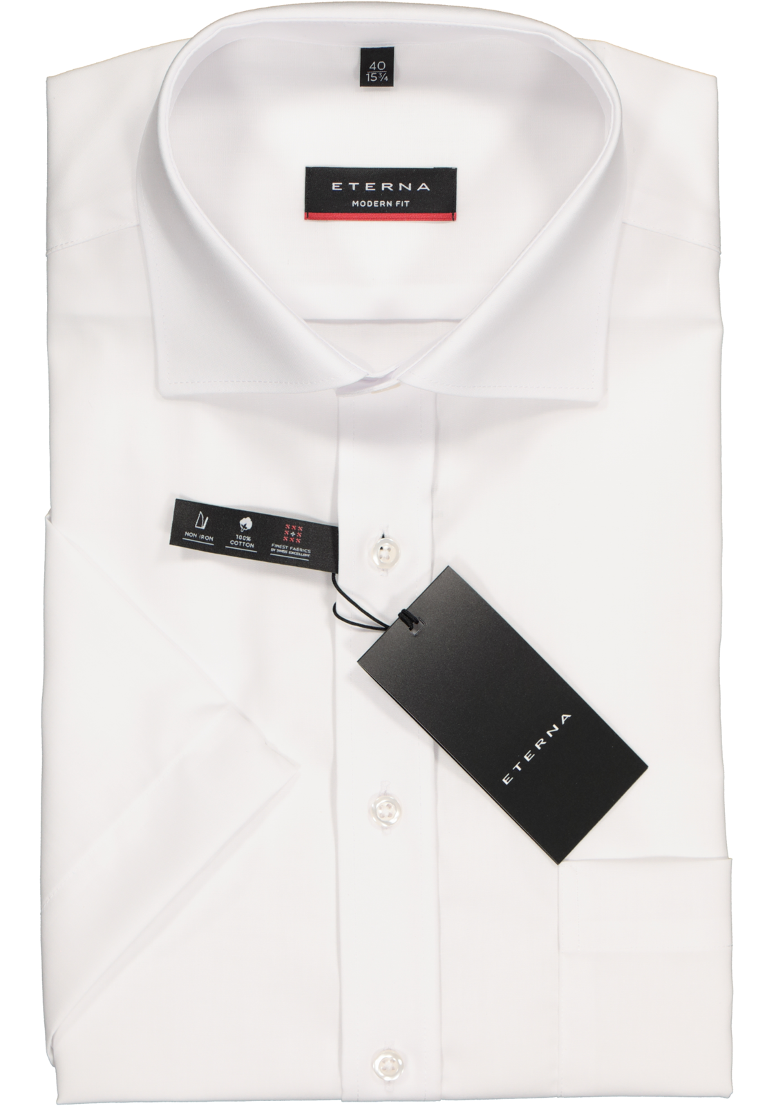 2-4045332252631_eterna-overhemd_HR ETERNA modern fit overhemd, korte mouw, poplin heren overhemd, wit