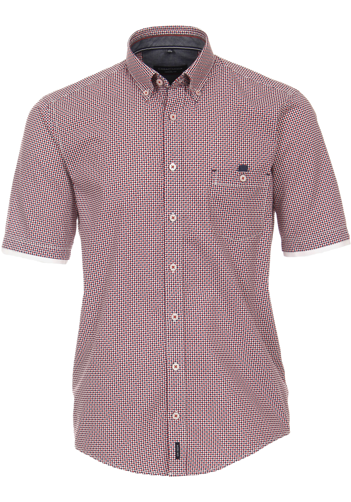1-4064813355753-casa_moda-overhemd_HR CASA MODA Sport casual fit overhemd, korte mouw, popeline, rood dessin