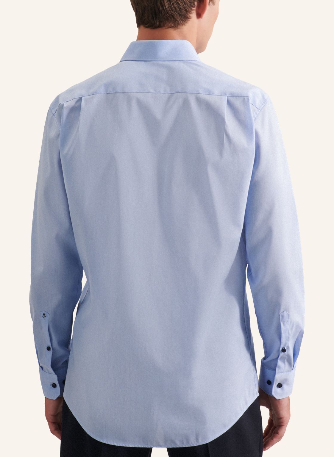 Seidensticker regular fit overhemd, popeline, blauw