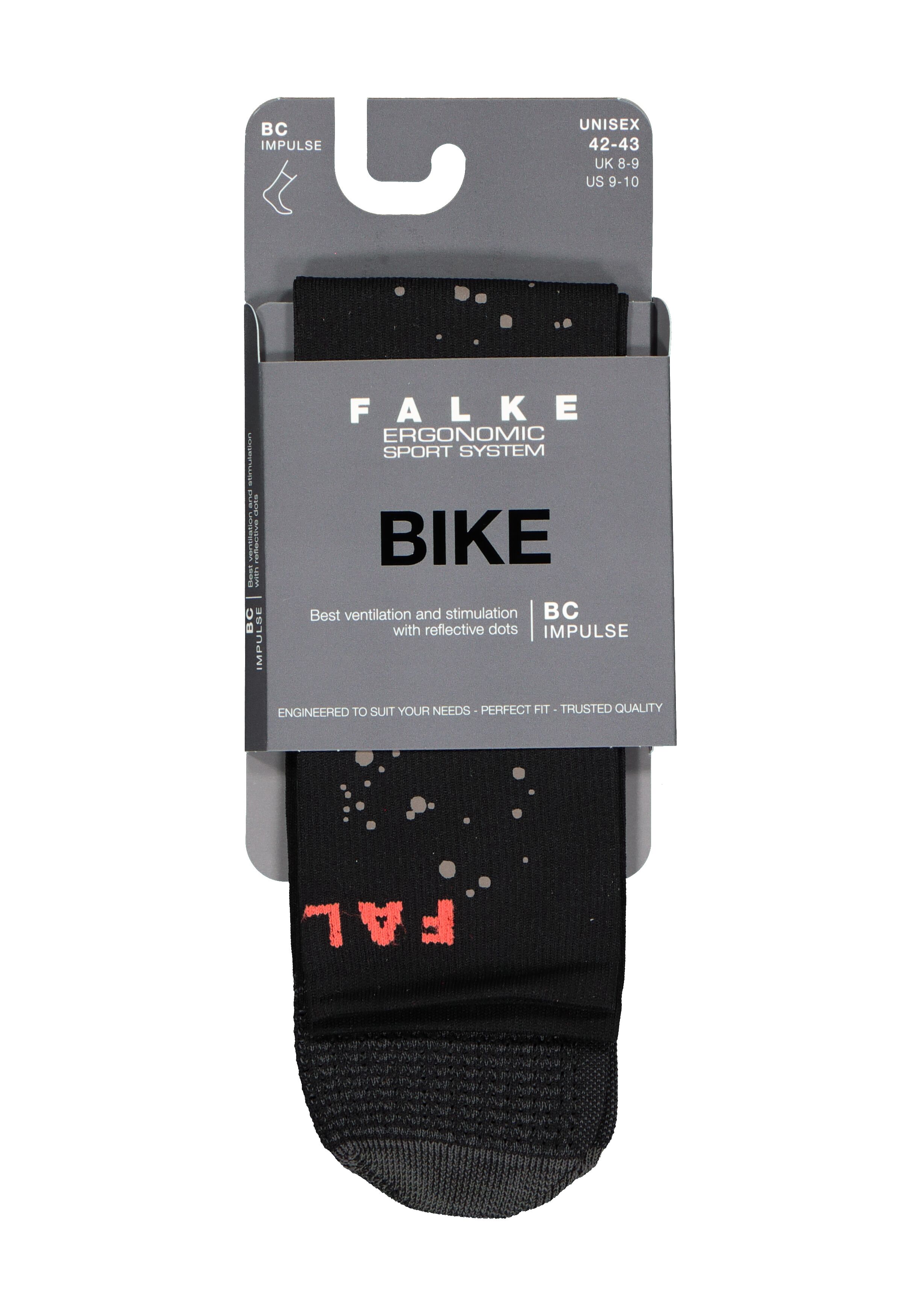 FALKE BC Impulse Reflective unisex fietssokken, zwart