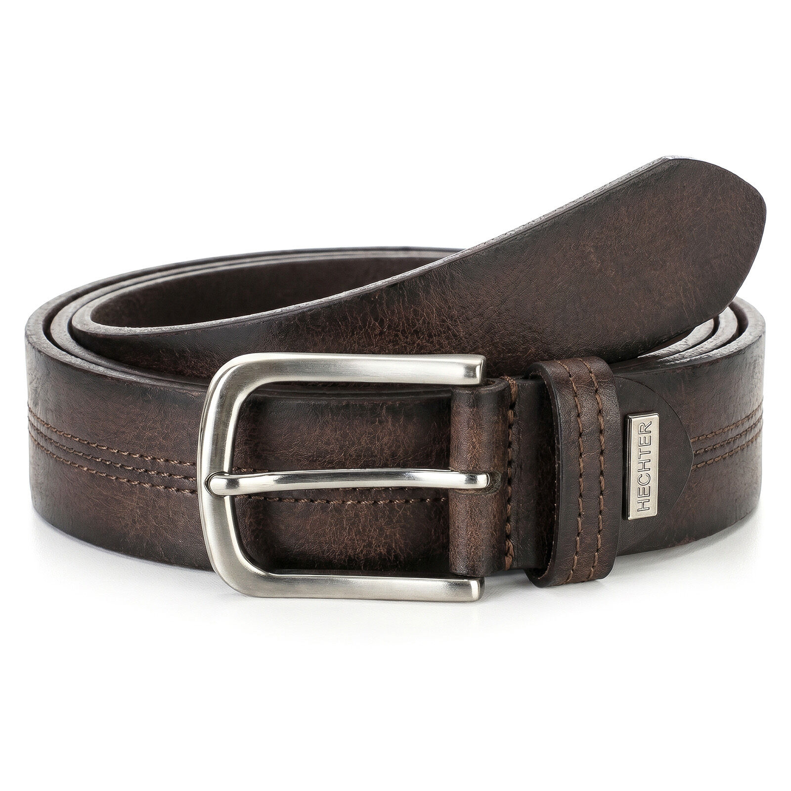 HECHTER leren heren riem, bruin
