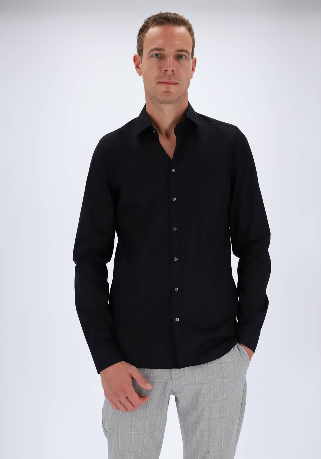 3-4025708975074-Olymp-Michiel_60696968_basis_overhemd_HR OLYMP Level 5 body fit overhemd, mouwlengte 7, zwart
