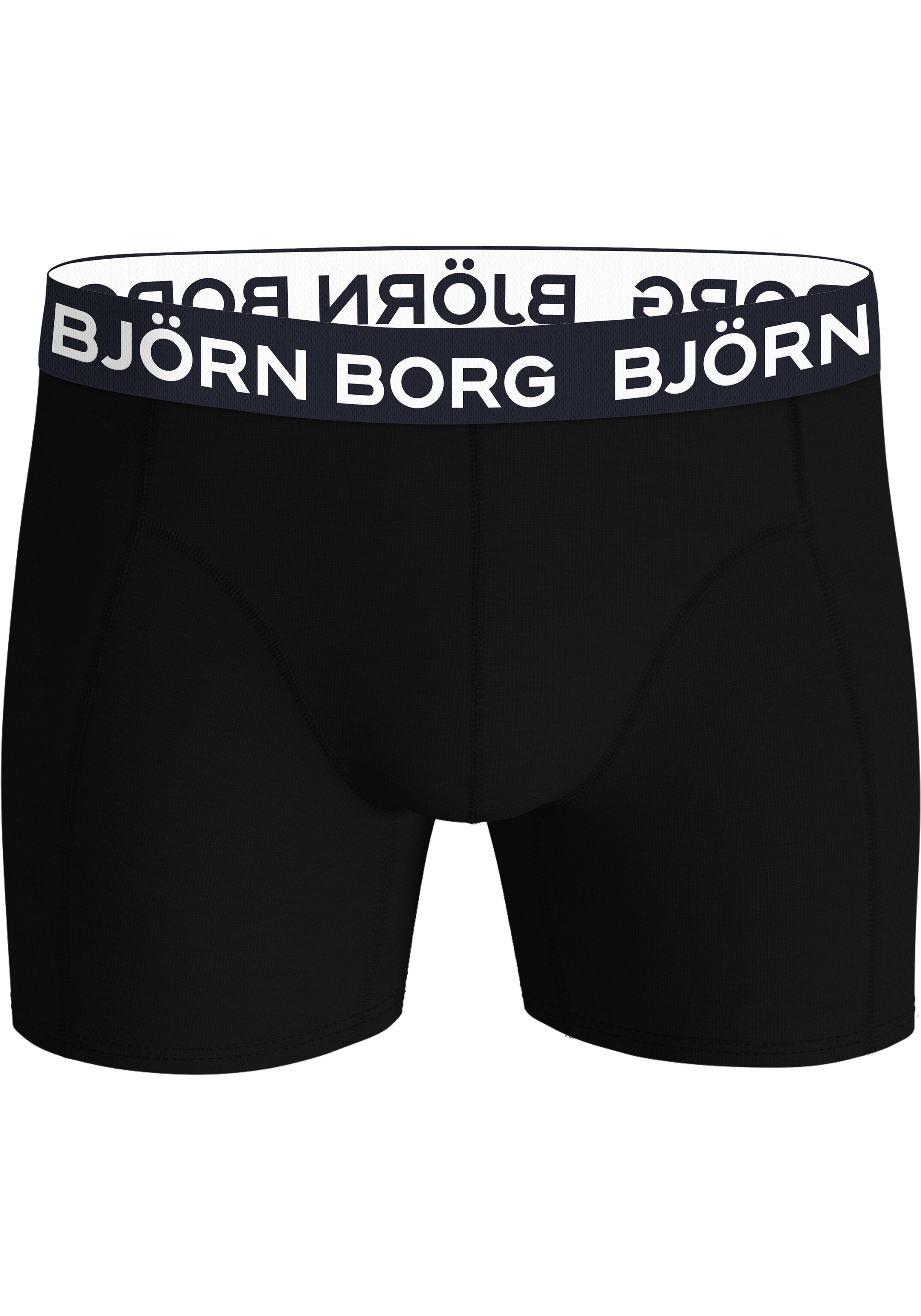 Bjorn Borg Cotton Stretch boxers, heren boxers normale lengte (2-pack), zwart, zwart