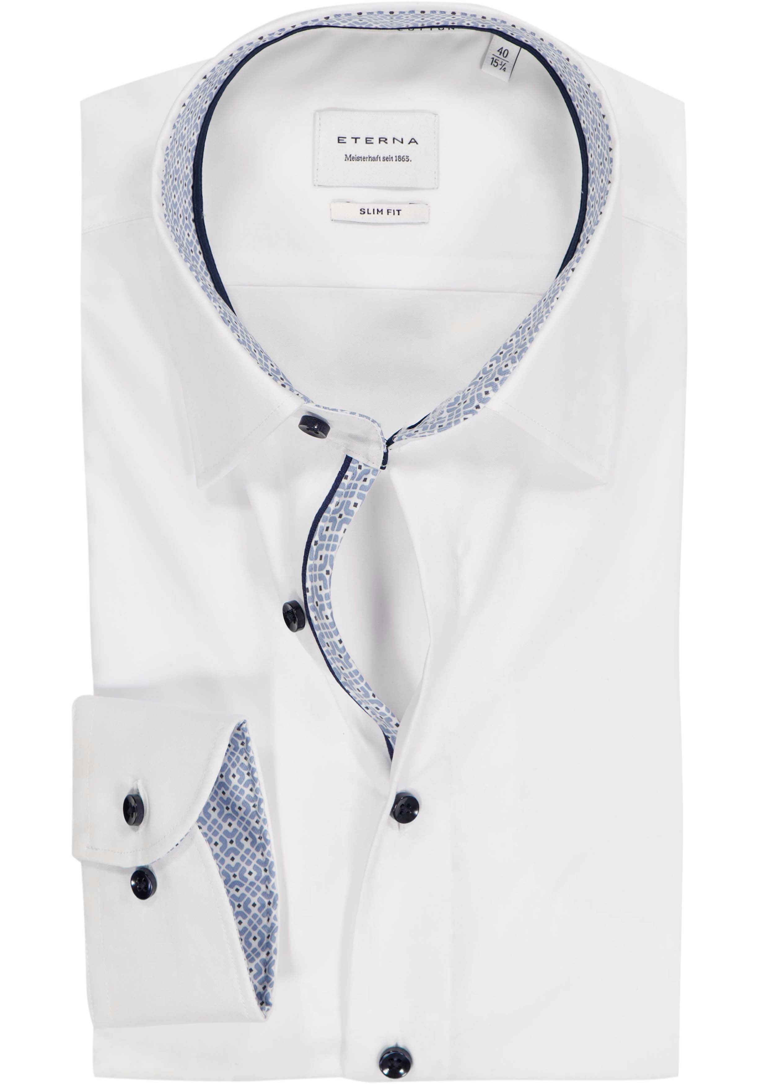 ETERNA slim fit overhemd, popeline, wit