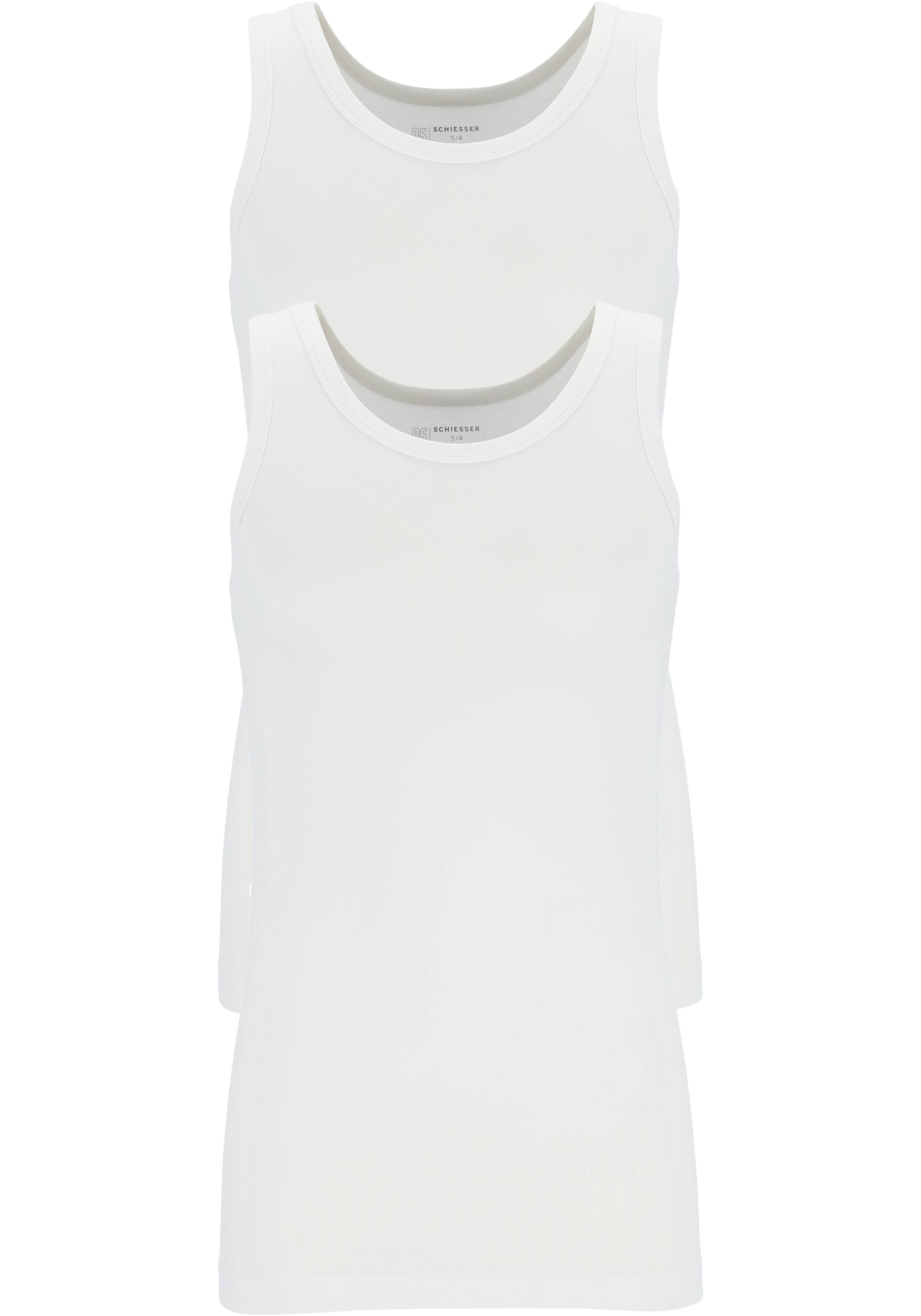 SCHIESSER 95/5 singlets (2-pack), O-hals, wit