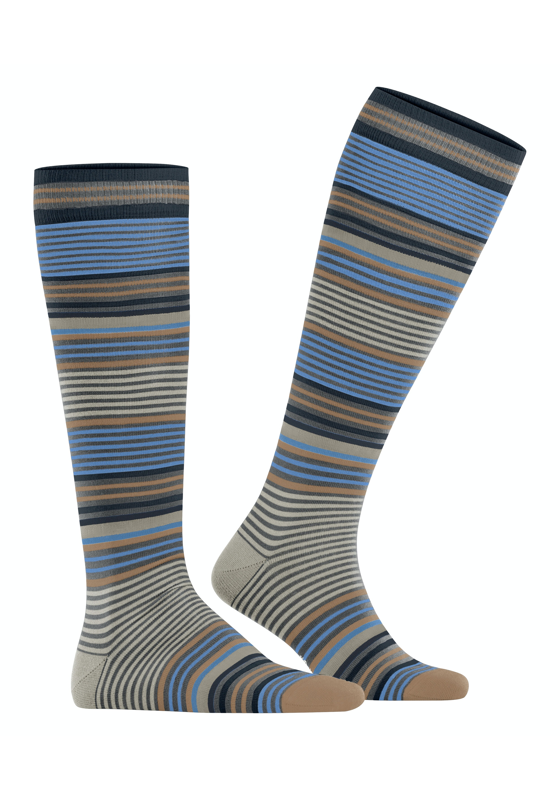 Burlington Stripe heren kniekousen, grijs (dark grey) Burlington Stripe heren kniekousen, grijs (dark grey)