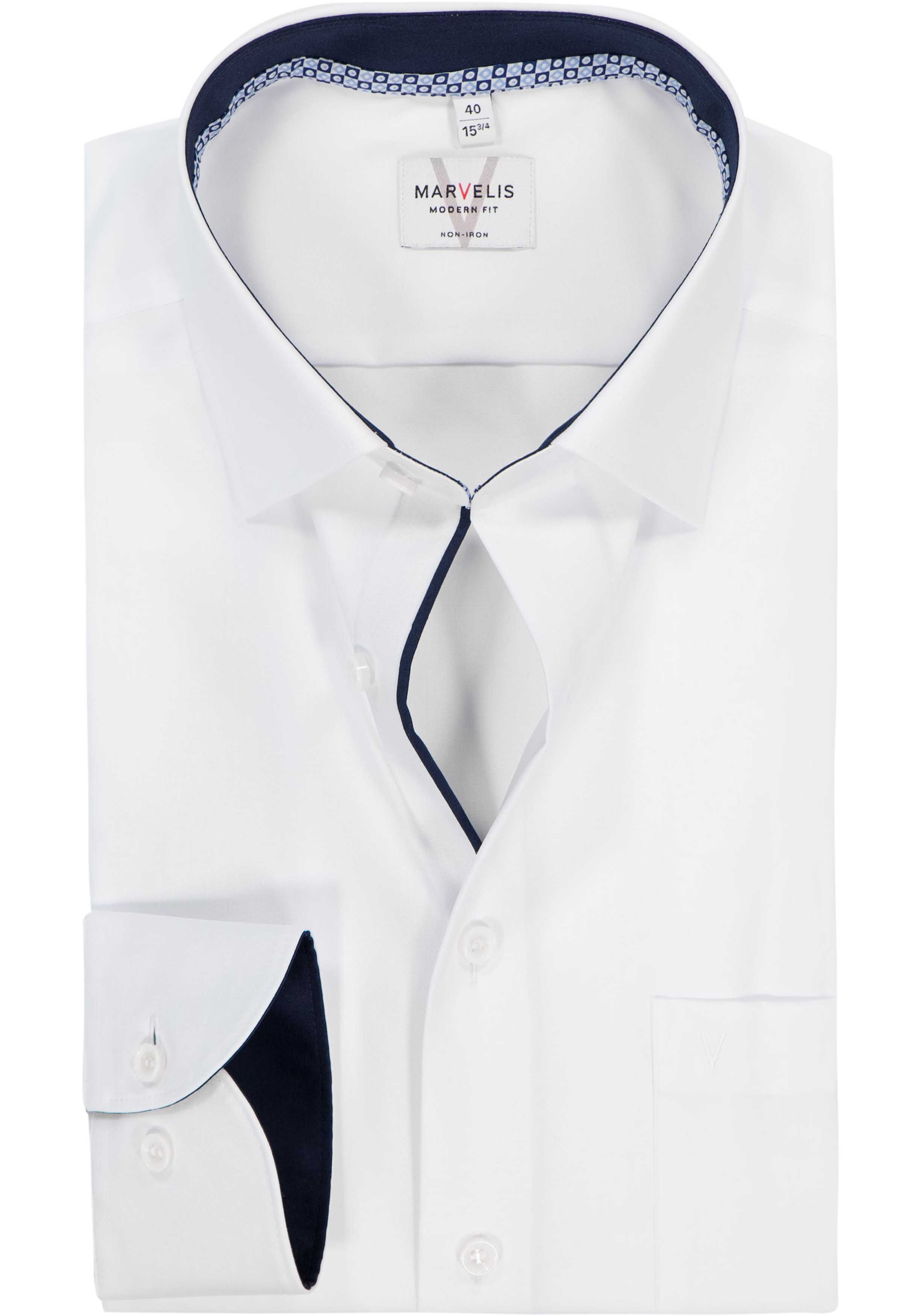 MARVELIS modern fit overhemd, popeline, wit