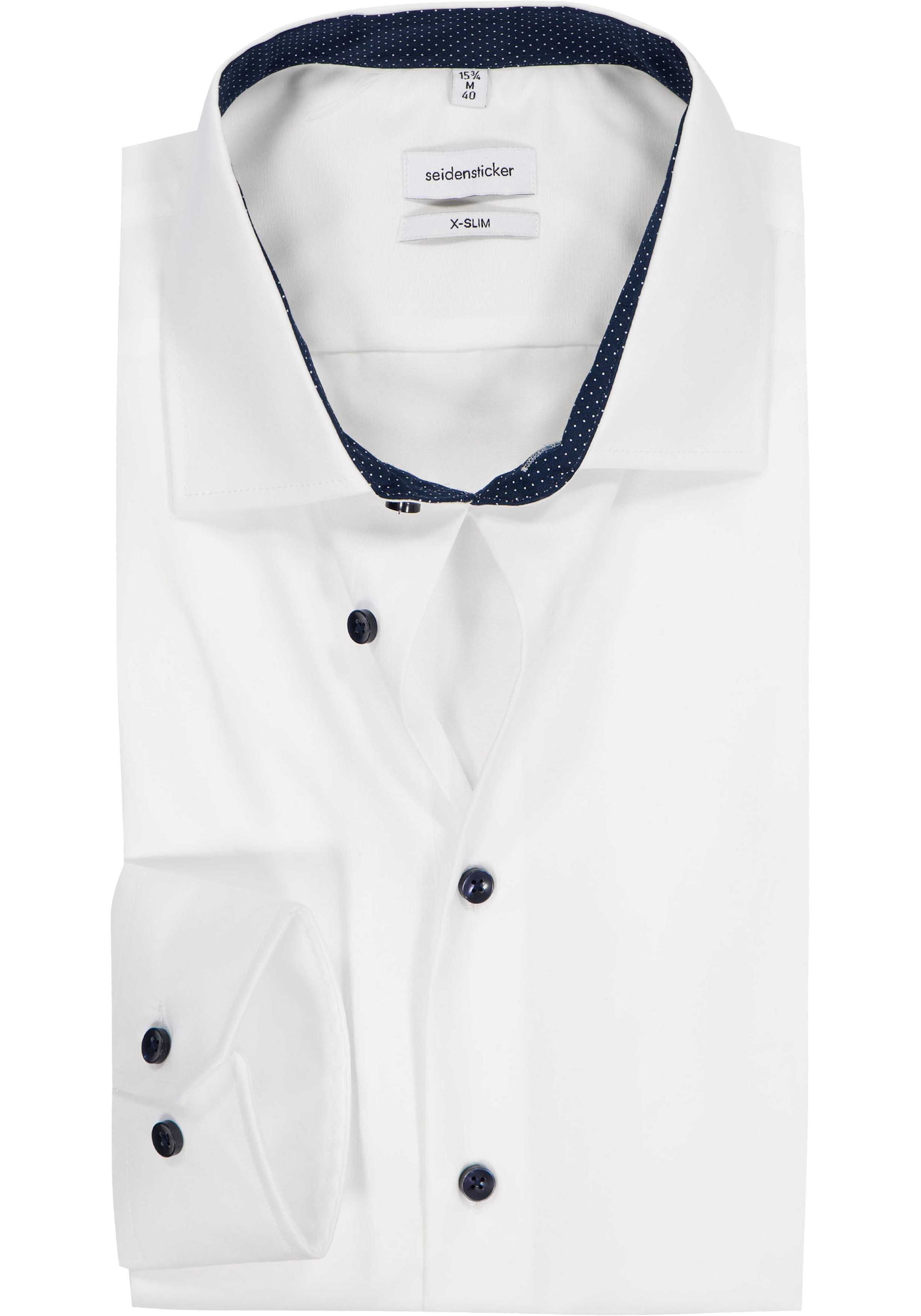 Seidensticker x-slim fit overhemd, wit (contrast)