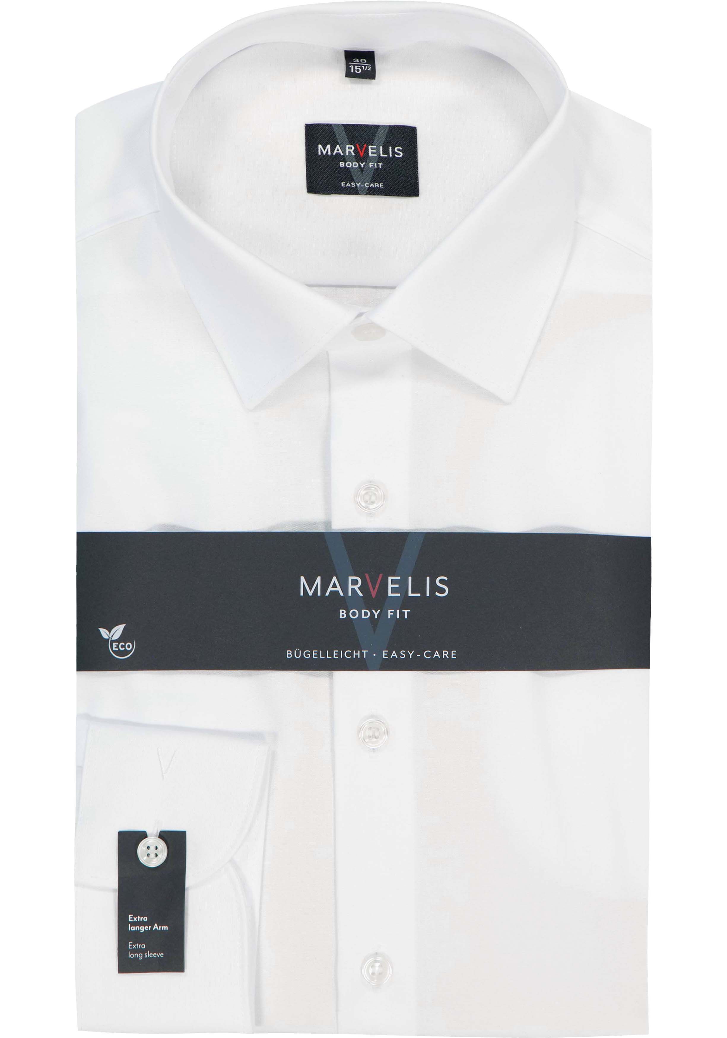 MARVELIS body fit overhemd, mouwlengte 7, wit