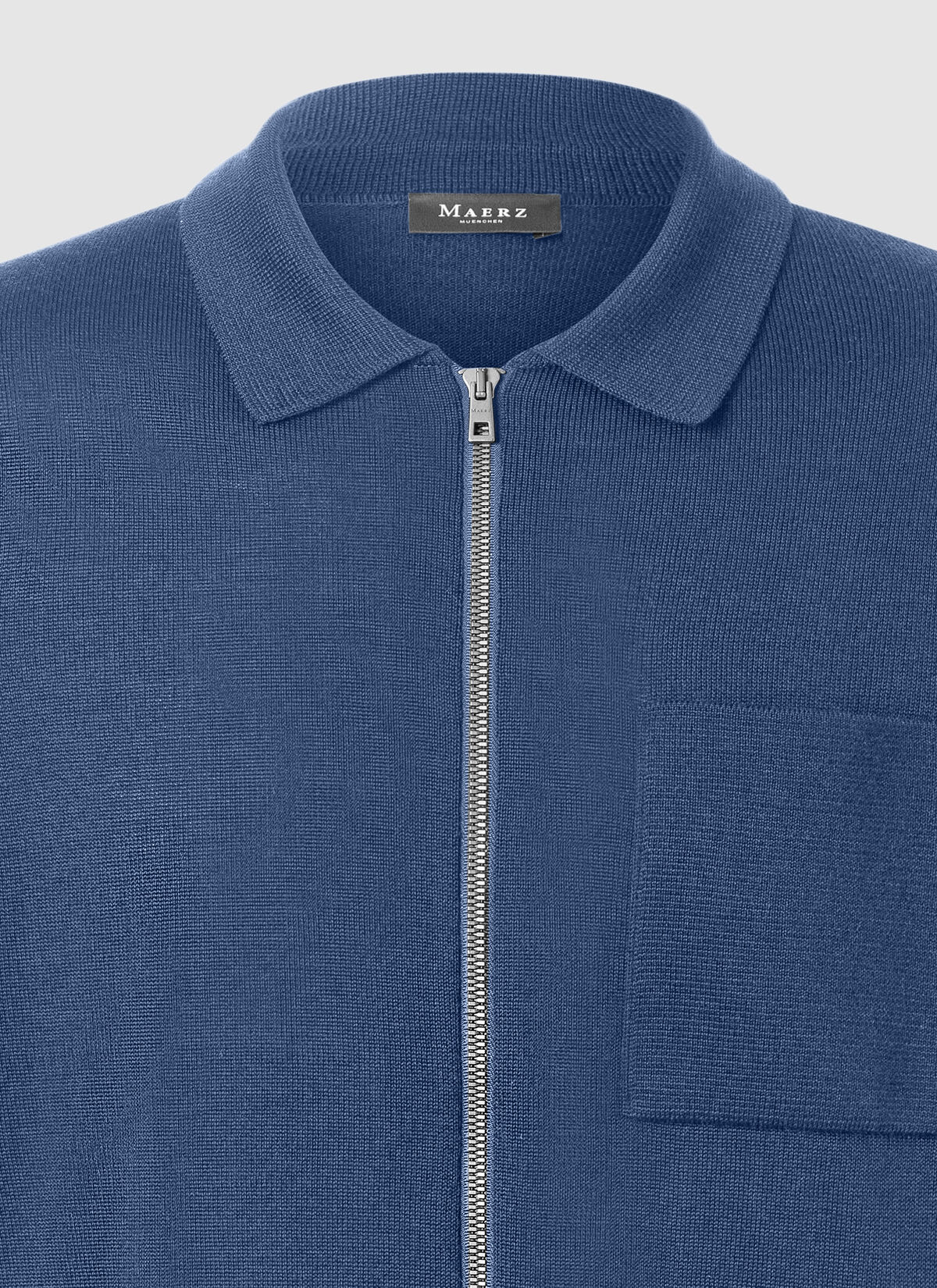 MAERZ Regular Fit heren vest met rits wol, middenblauw