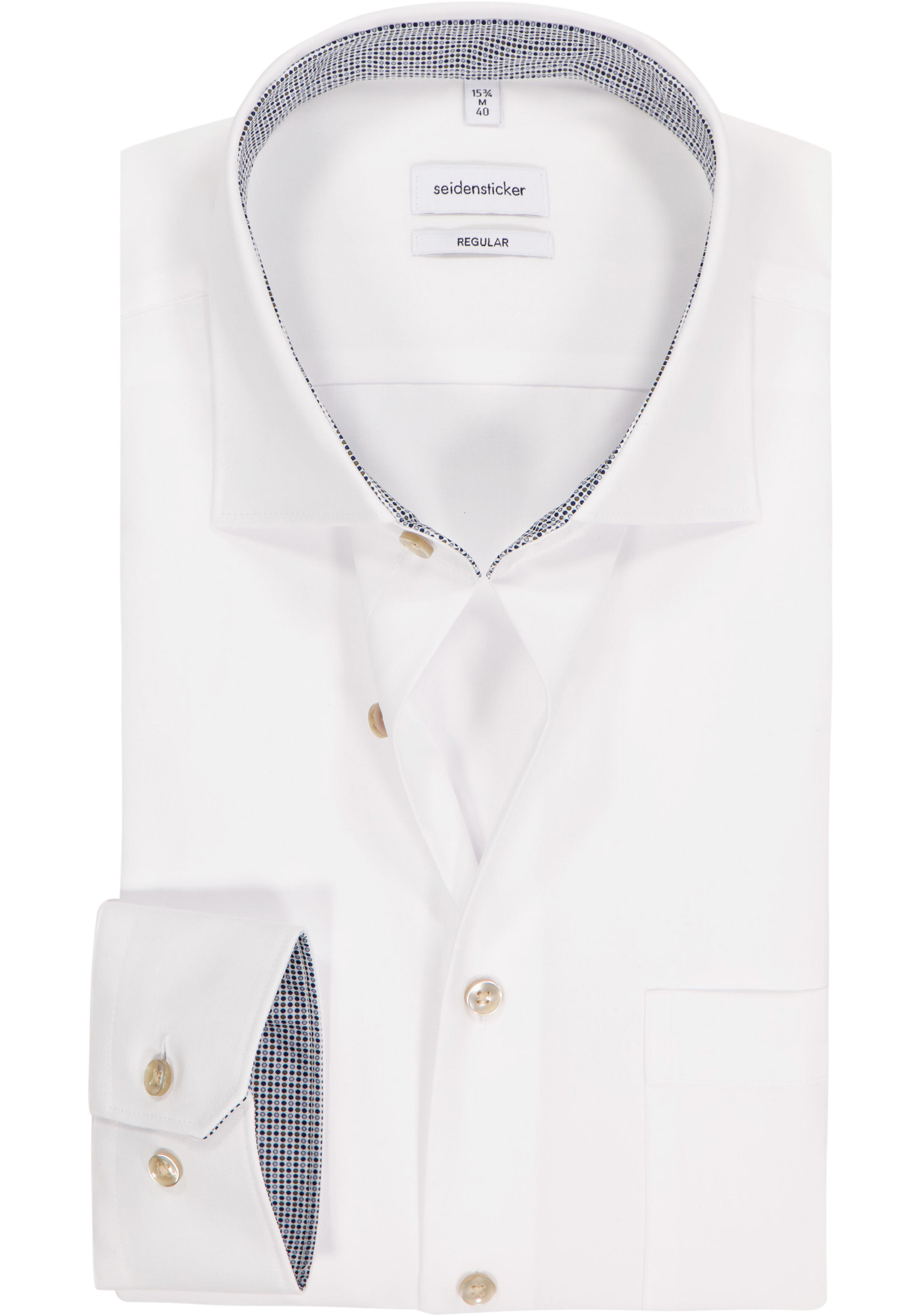 Seidensticker regular fit overhemd, popeline, wit