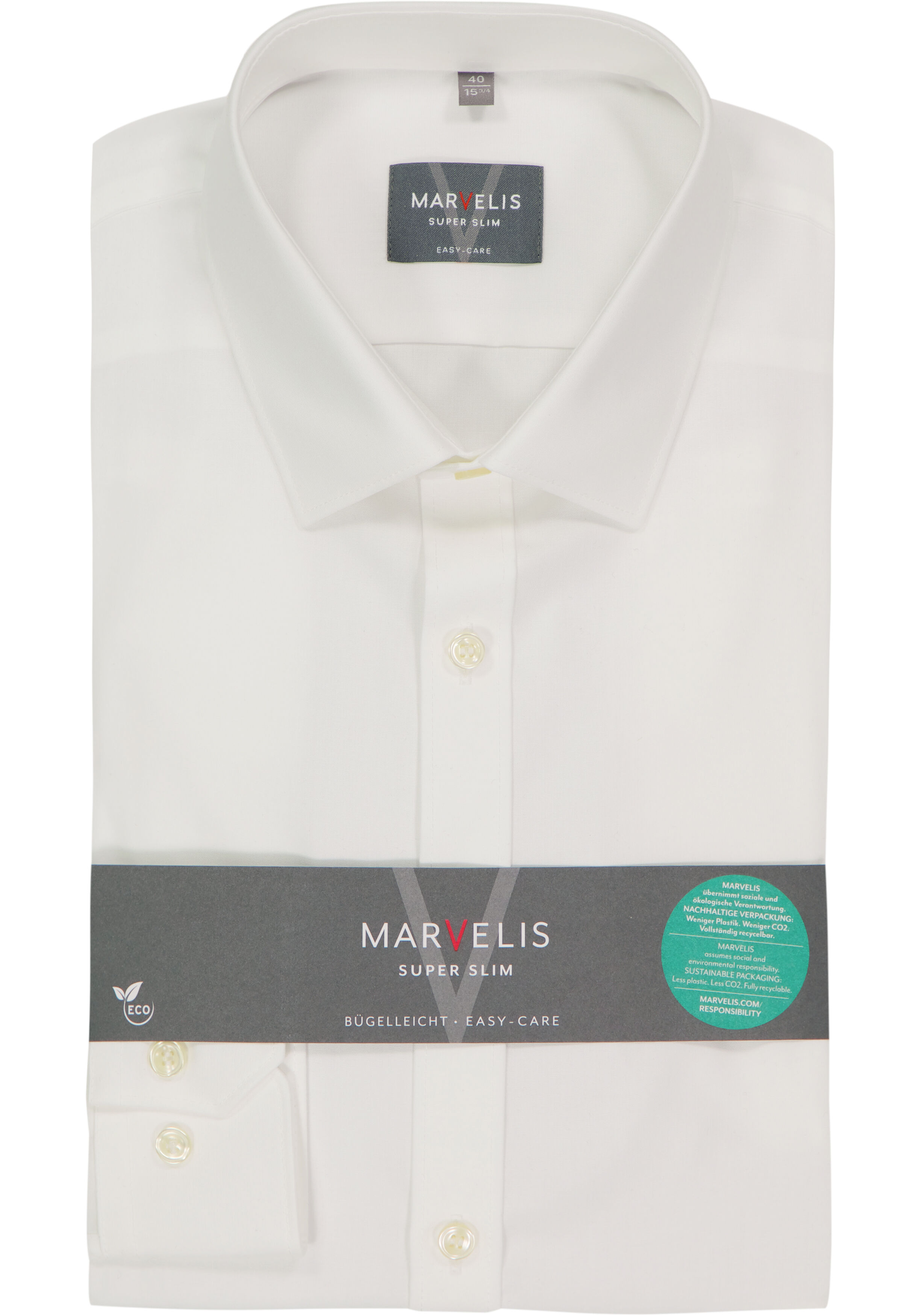 MARVELIS super slim fit overhemd, popeline, off-white