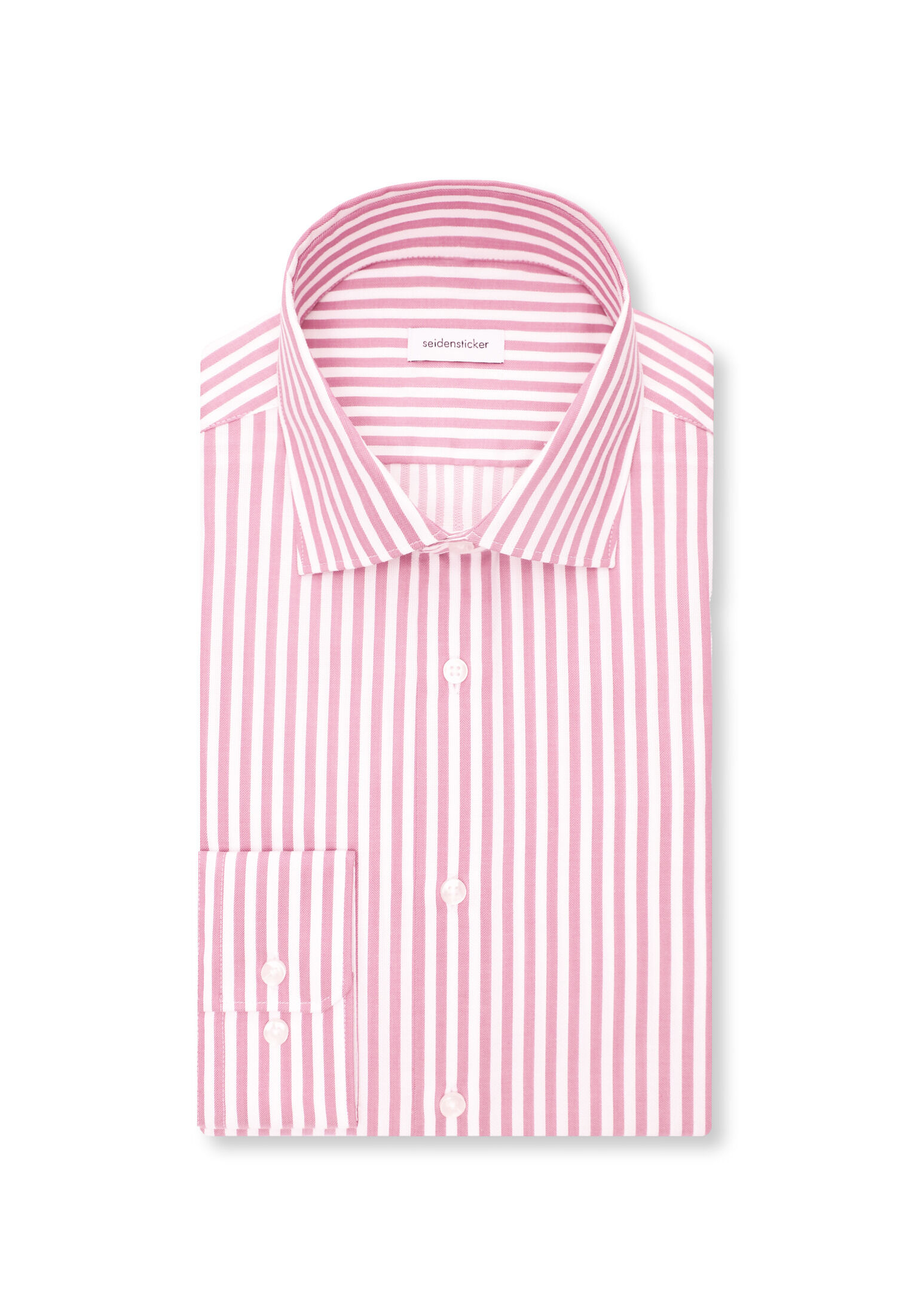 Seidensticker slim fit overhemd, popeline, rood gestreept