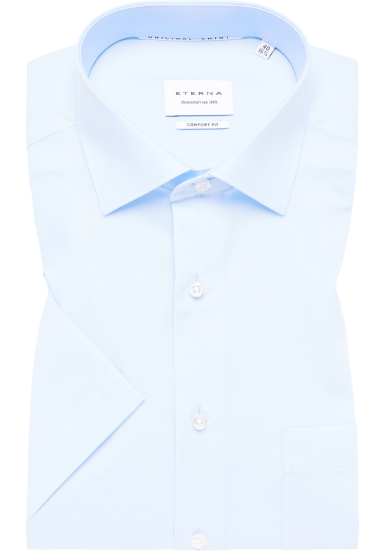 ETERNA comfort fit overhemd korte mouw, popeline, lichtblauw ETERNA comfort fit overhemd korte mouw, popeline, lichtblauw