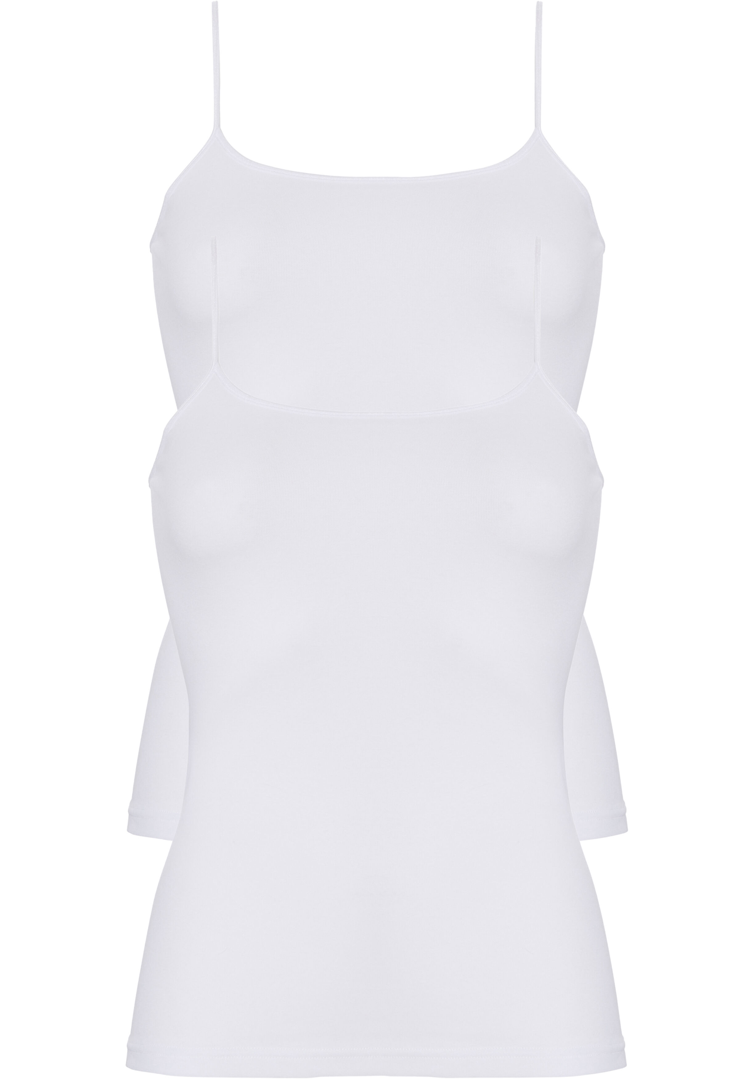 TEN CATE Basic women spaghetti top (2-pack), dames hemd smalle bandjes, wit