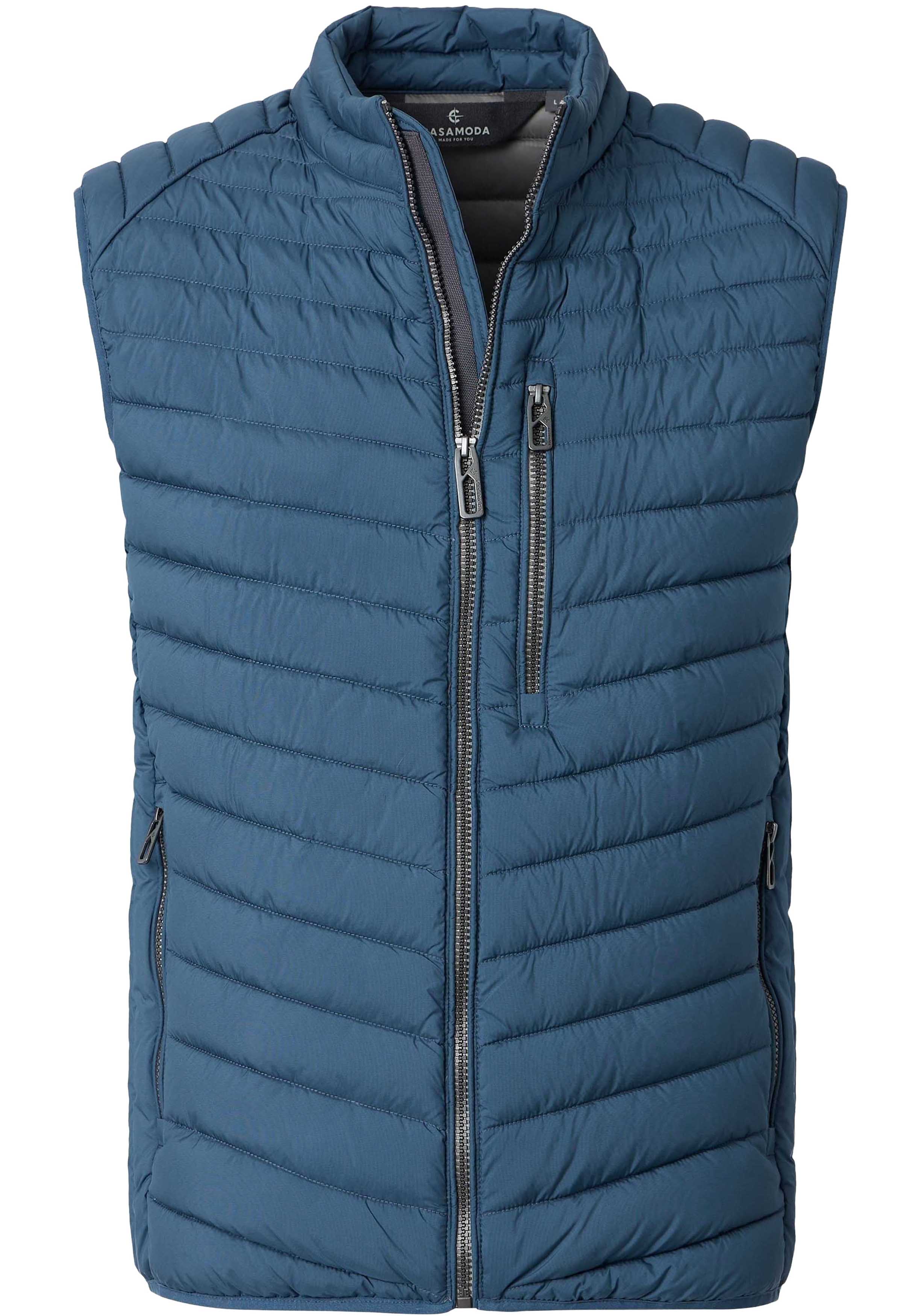 CASA MODA comfort fit bodywarmer, blauw, wit, grijs