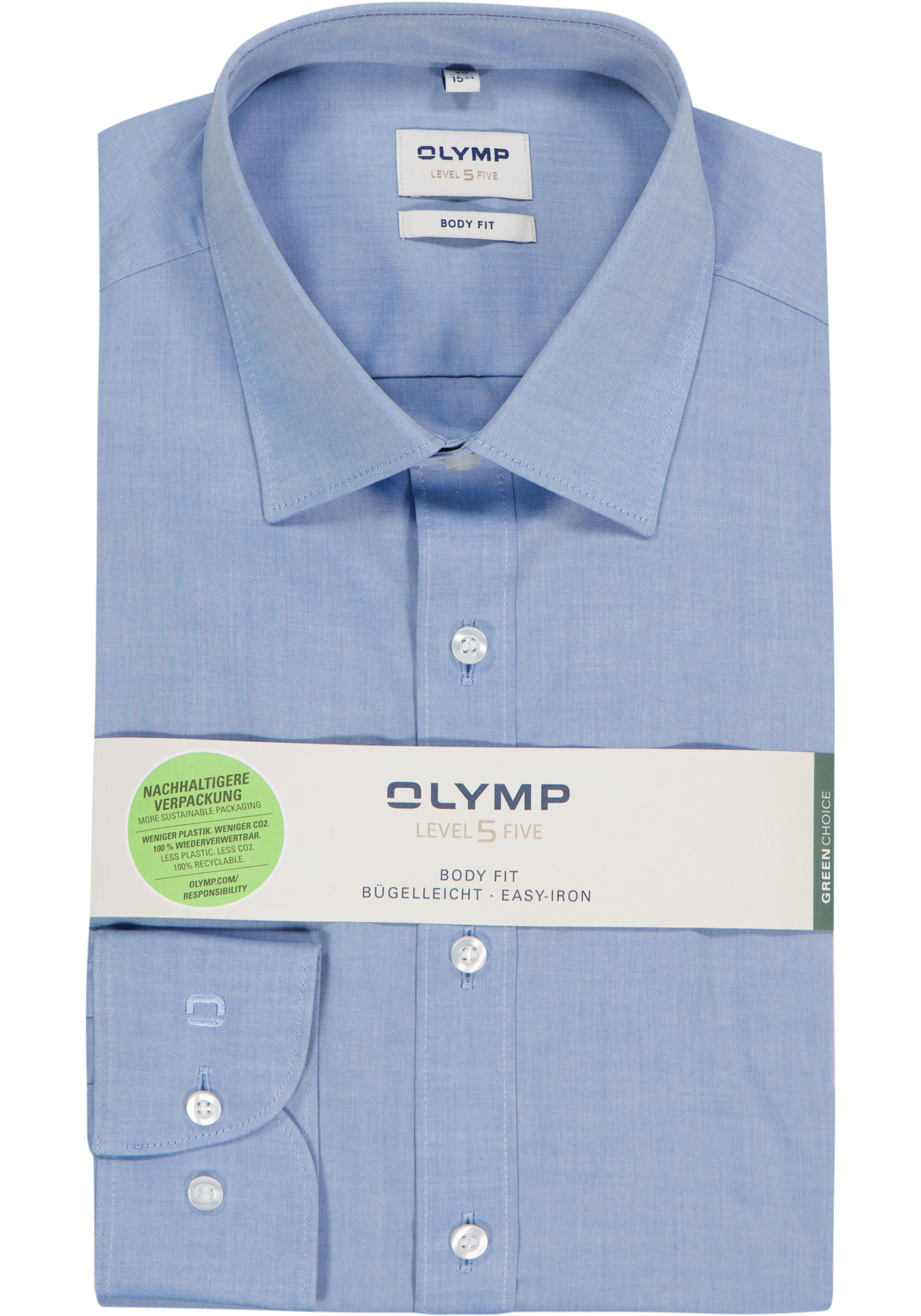 OLYMP Level 5 body fit overhemd, blauw