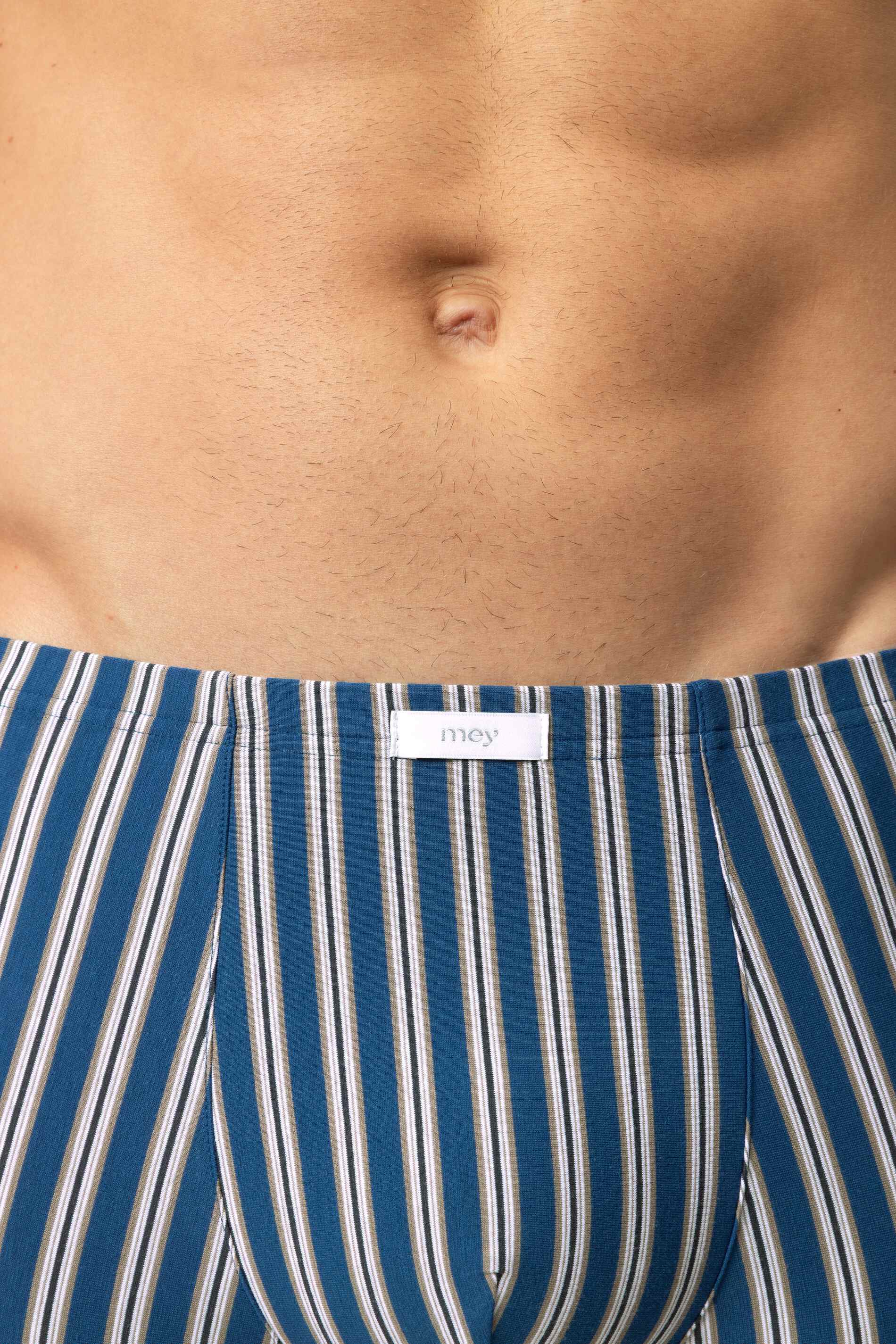 Mey heren shorty Stream Stripes, boxers kort, blauw met wit