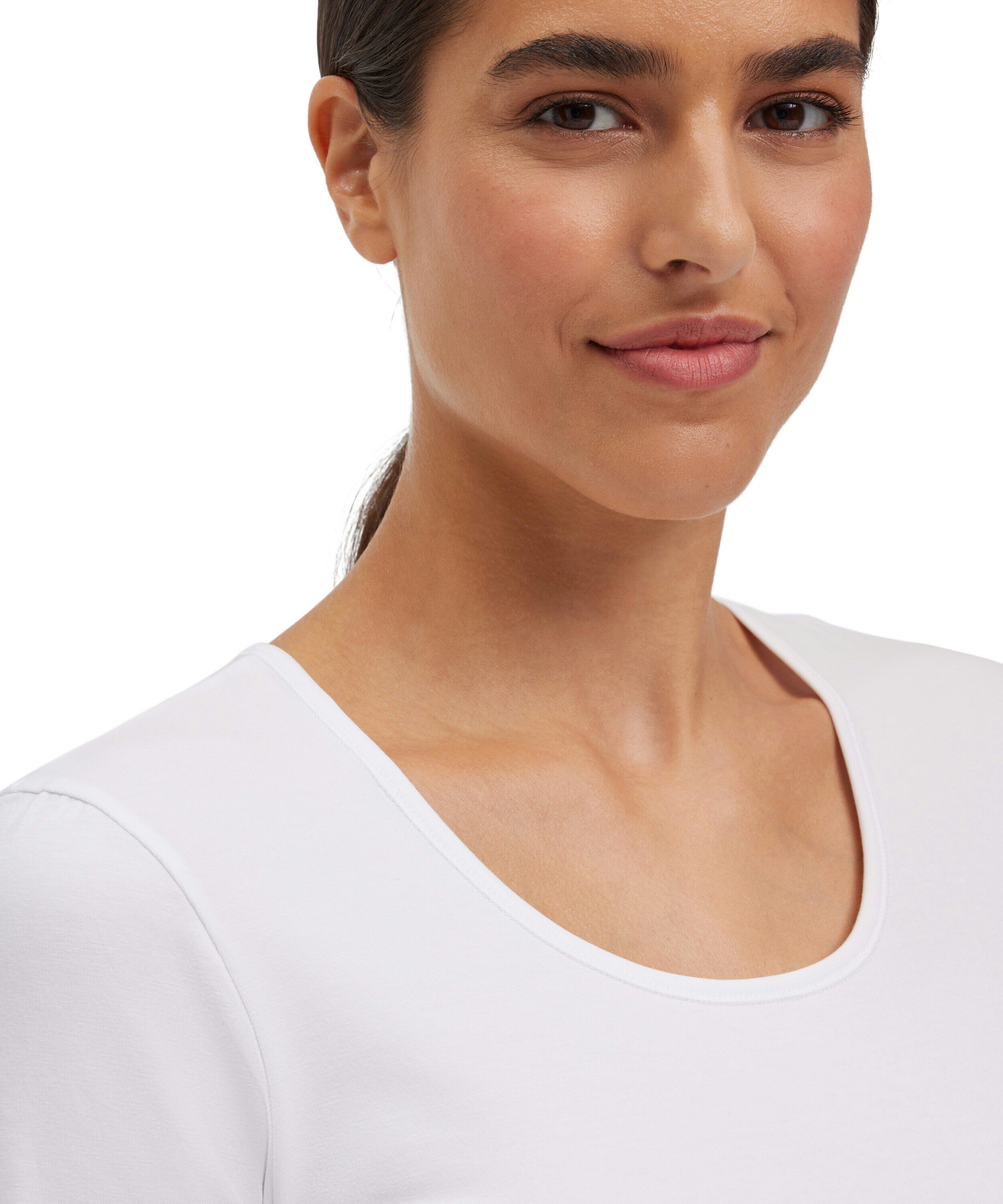 FALKE 2-pack dames T-shirt Daily Comfort, korte mouw, wit (white)