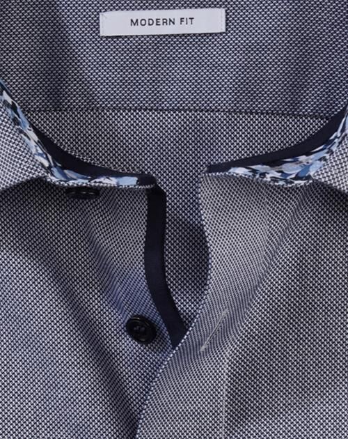 OLYMP Tendenz modern fit overhemd, structuur, marineblauw