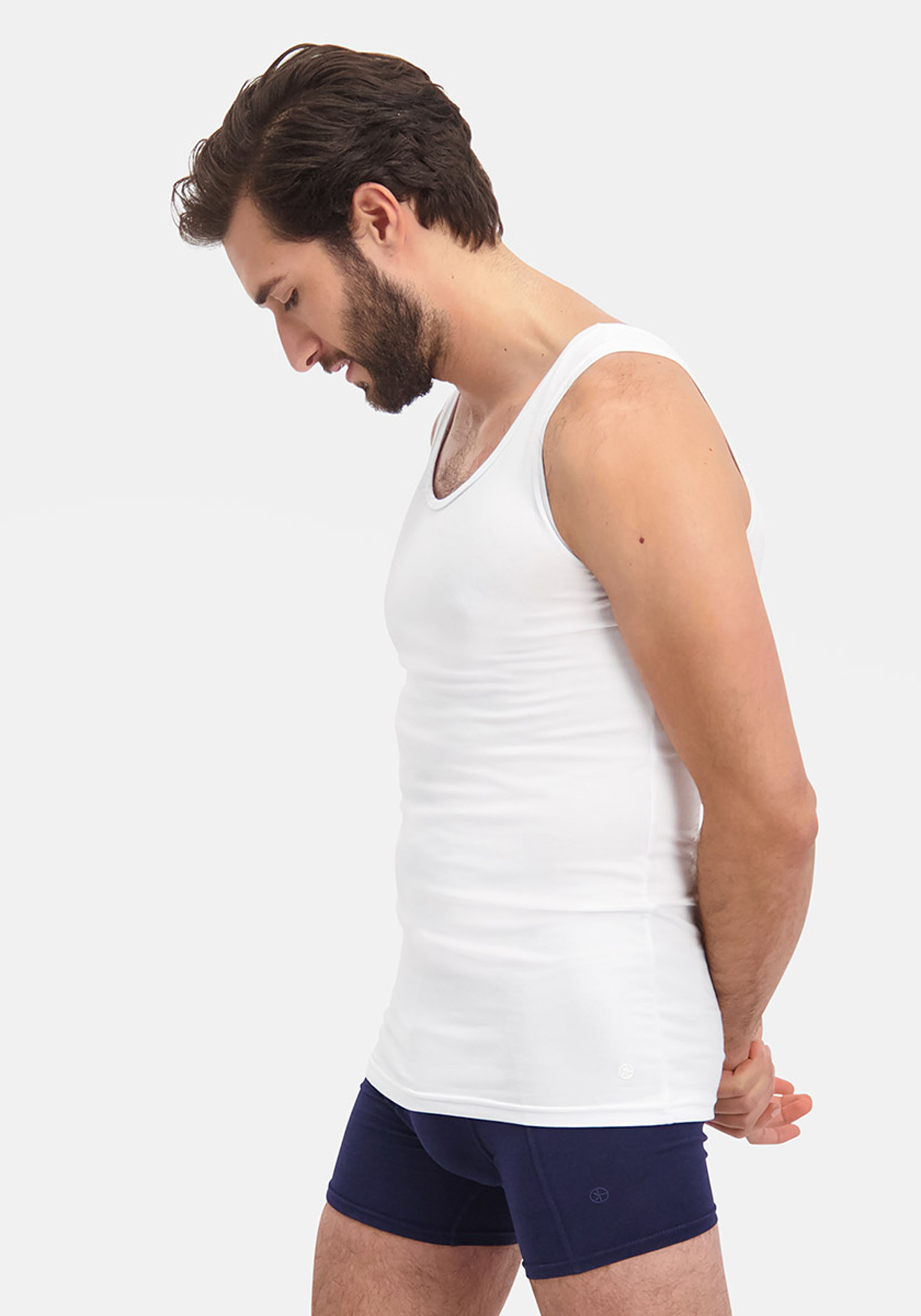 Bamboo Basics Stef singlet (2-pack), heren hemd, wit